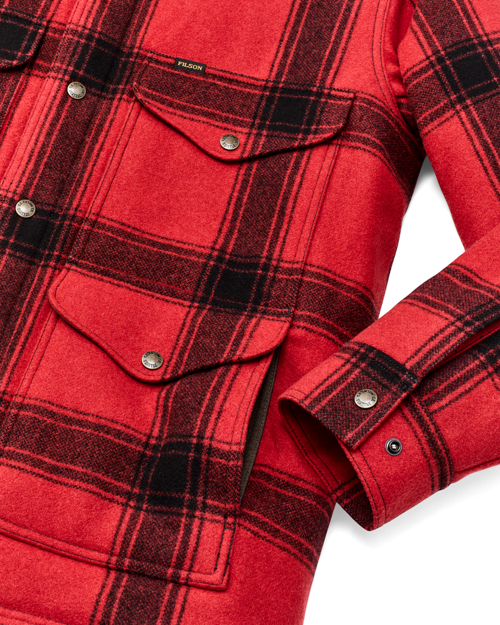 Spokane Insulated Cruiser Jacket - Red / Black Windowpane