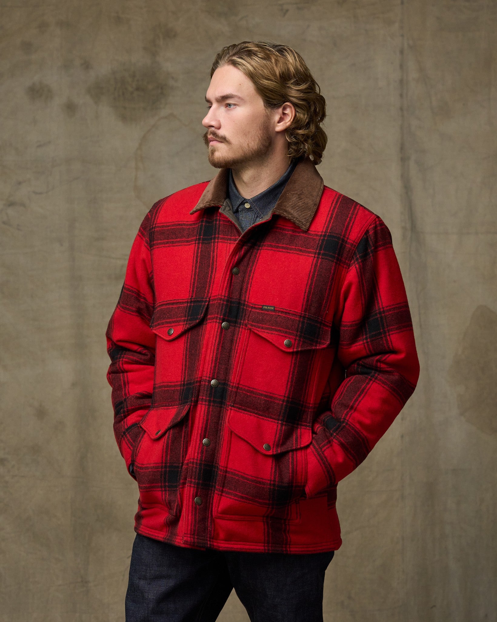 Spokane Insulated Cruiser Jacket - Red / Black Windowpane
