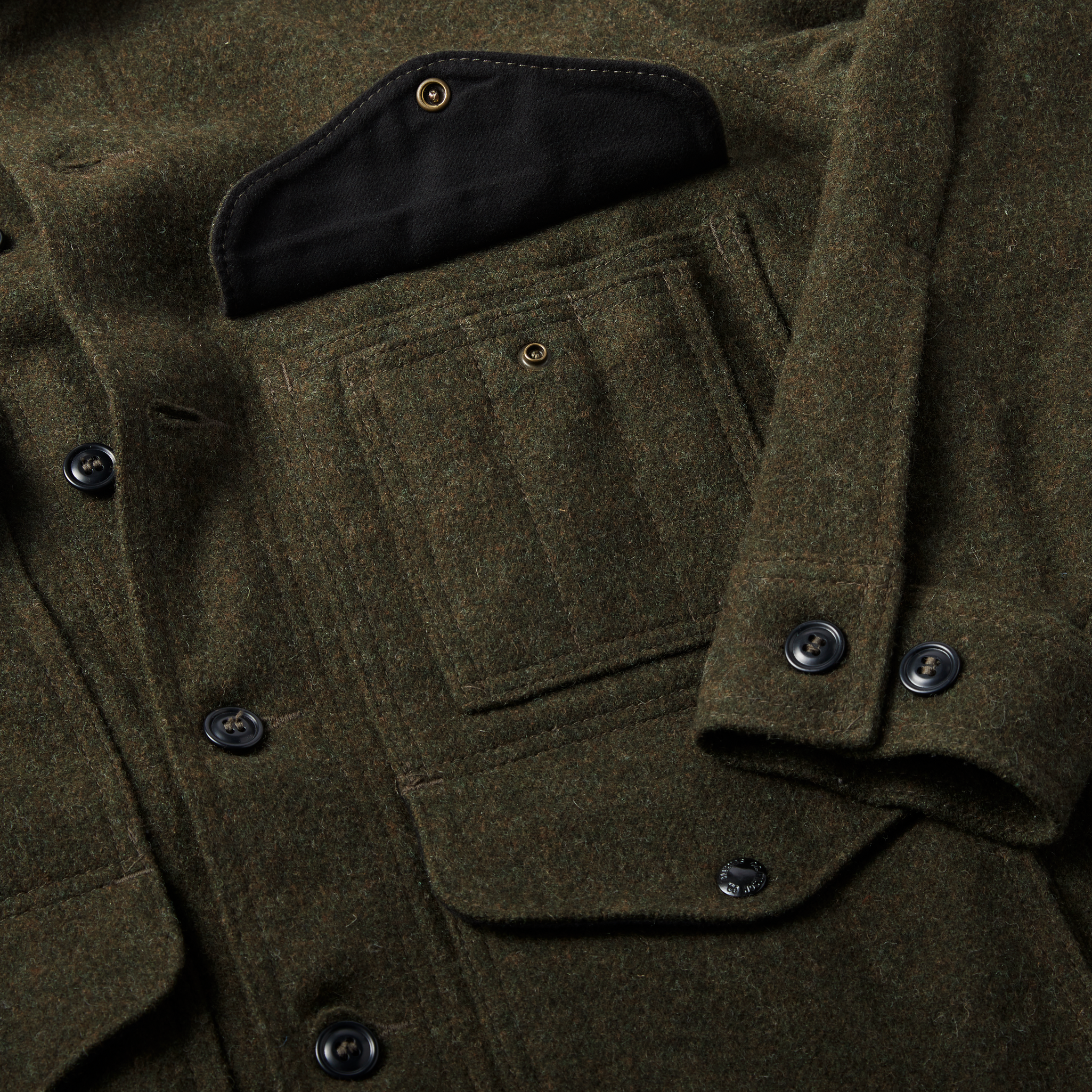 Alternate view of the Cozyhomegoodmark Mackinaw Wool Cruiser Jacket - Forest Green