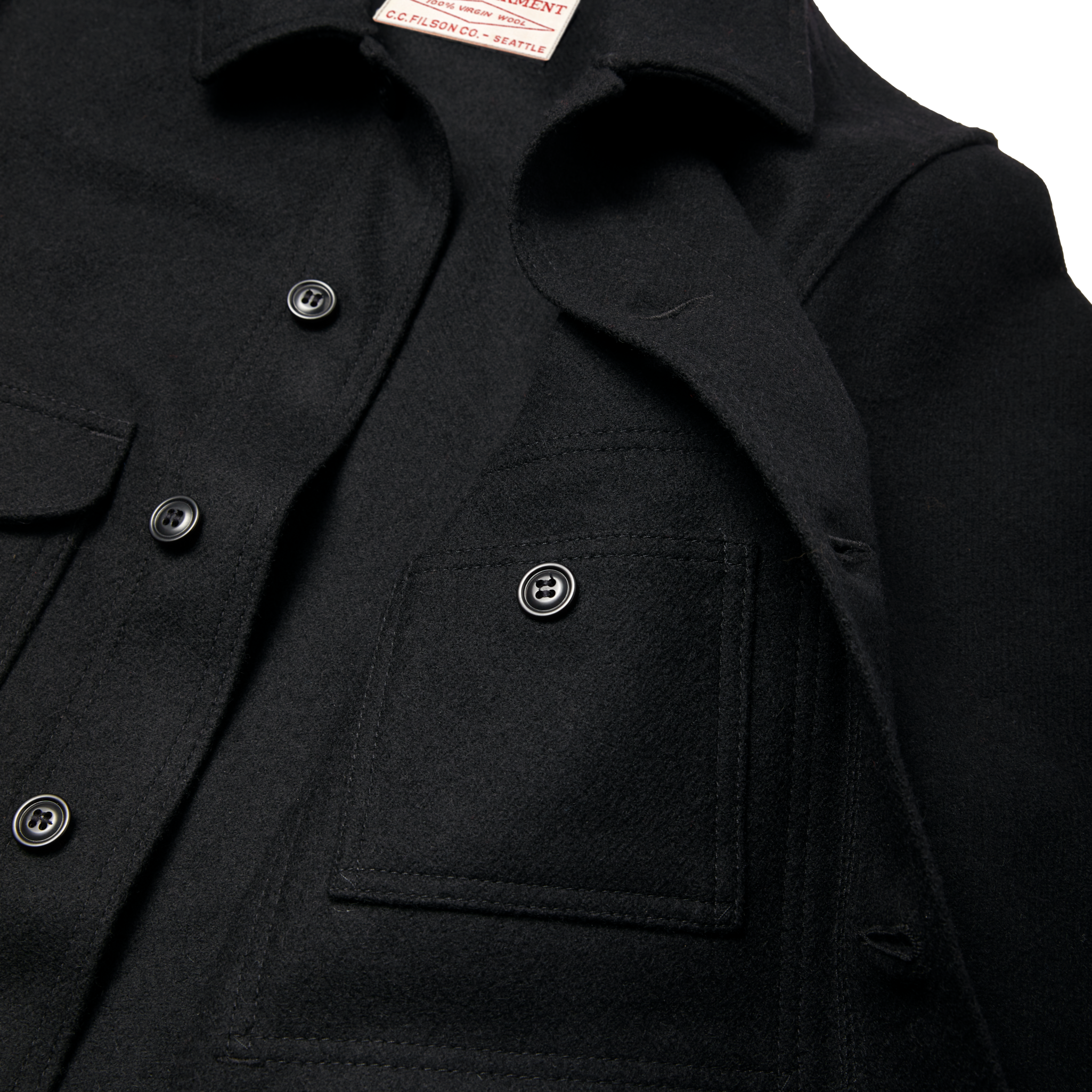 Alternate view of the Cozyhomegoodmark Mackinaw Wool Cruiser Jacket - Dark Navy / Solid