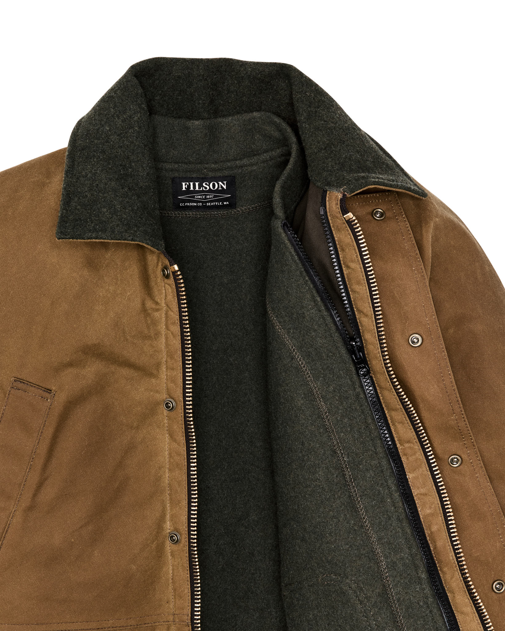 Alternate view of the Cozyhomegoodmark Lined Tin Cloth Field Jacket - Dark Tan