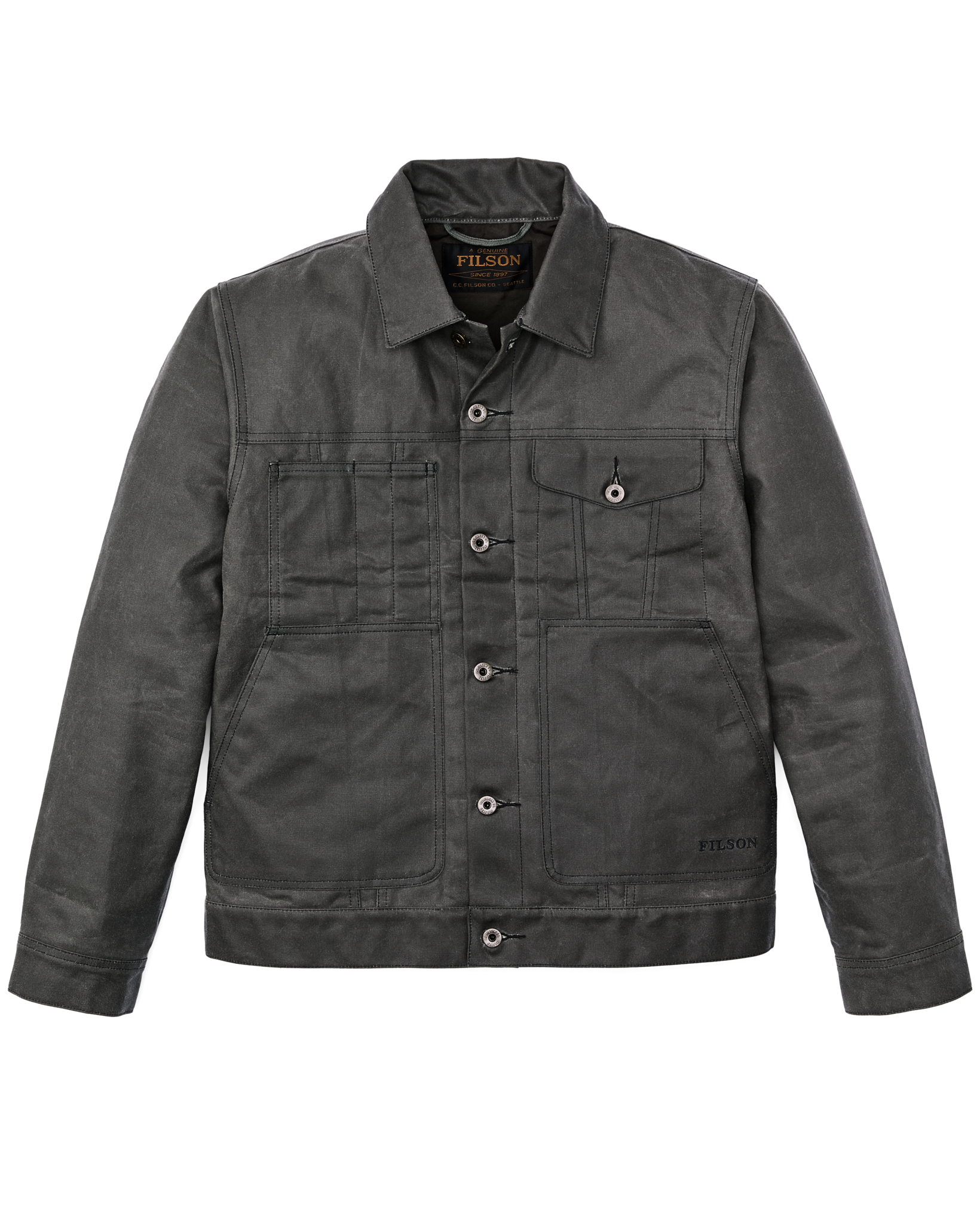 Tin Cloth Short Lined Cruiser Jacket - Castor Gray
