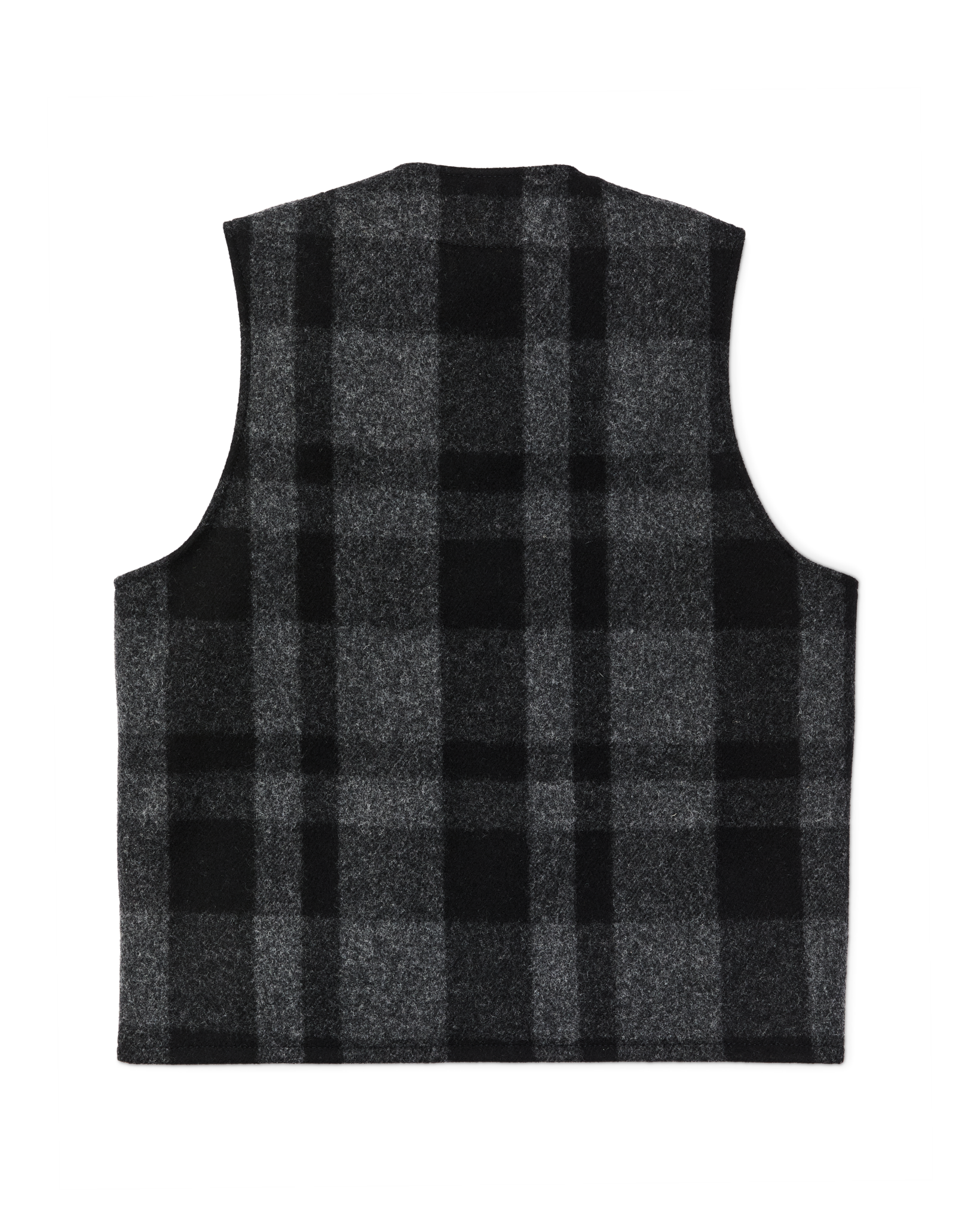 Alternate view of the Cozyhomegoodmark Mackinaw Wool Vest - Charcoal / Black Heritage Plaid