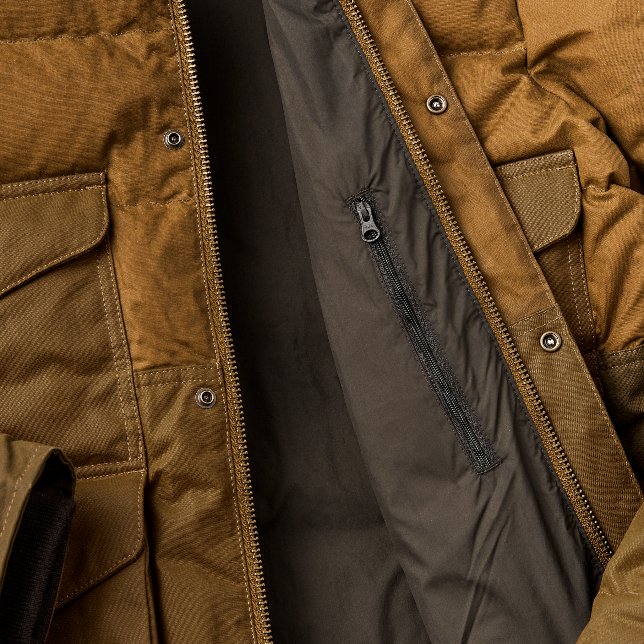 Alternate view of the Cozyhomegoodmark Down Cruiser Jacket - Dark Tan