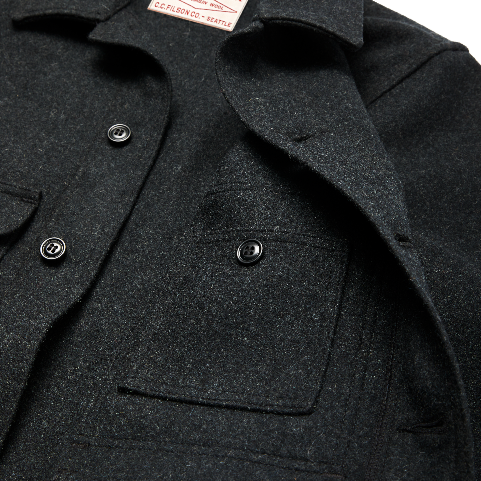 Alternate view of the Cozyhomegoodmark Mackinaw Wool Cruiser Jacket - Charcoal
