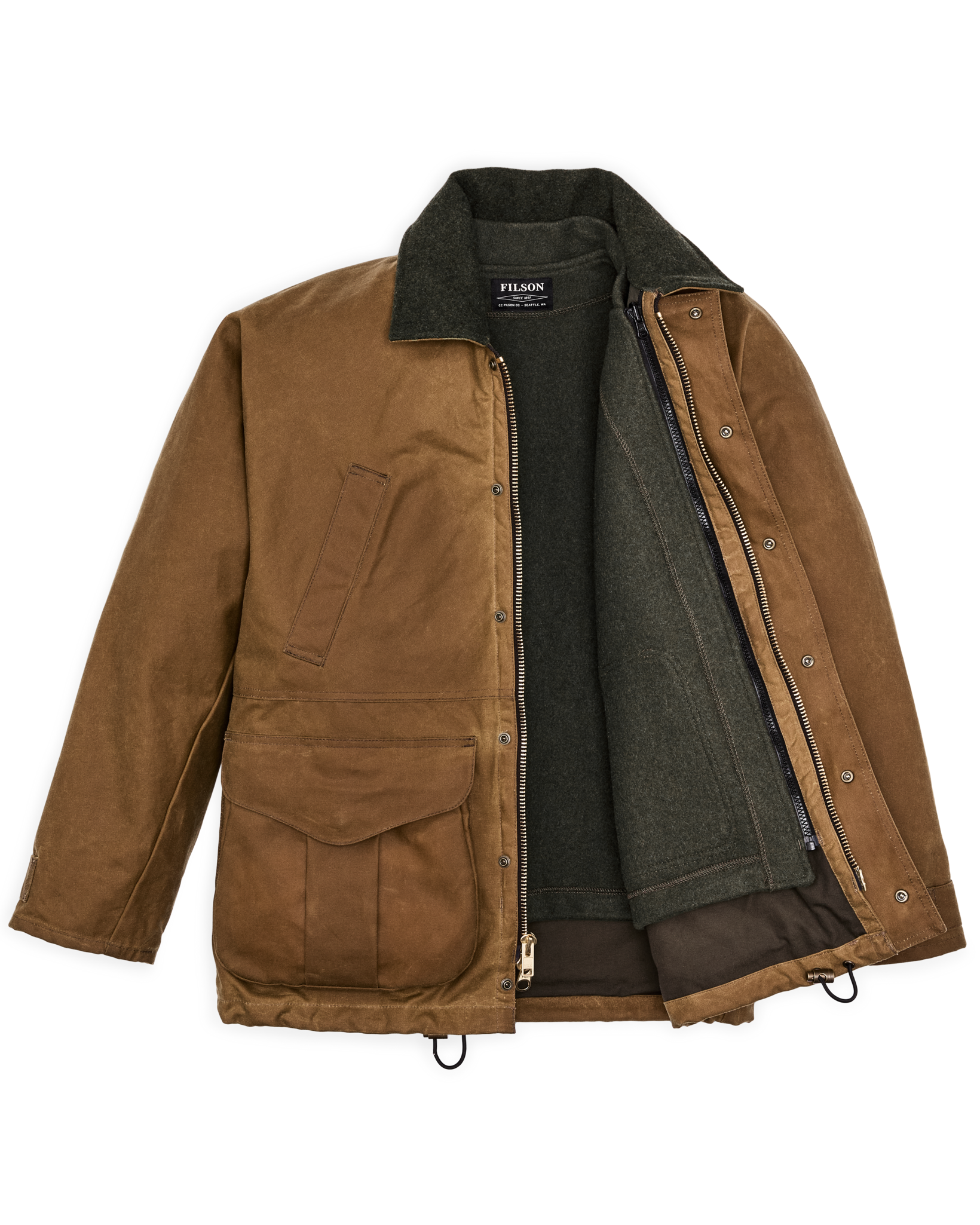 Alternate view of the Cozyhomegoodmark Lined Tin Cloth Field Jacket - Dark Tan