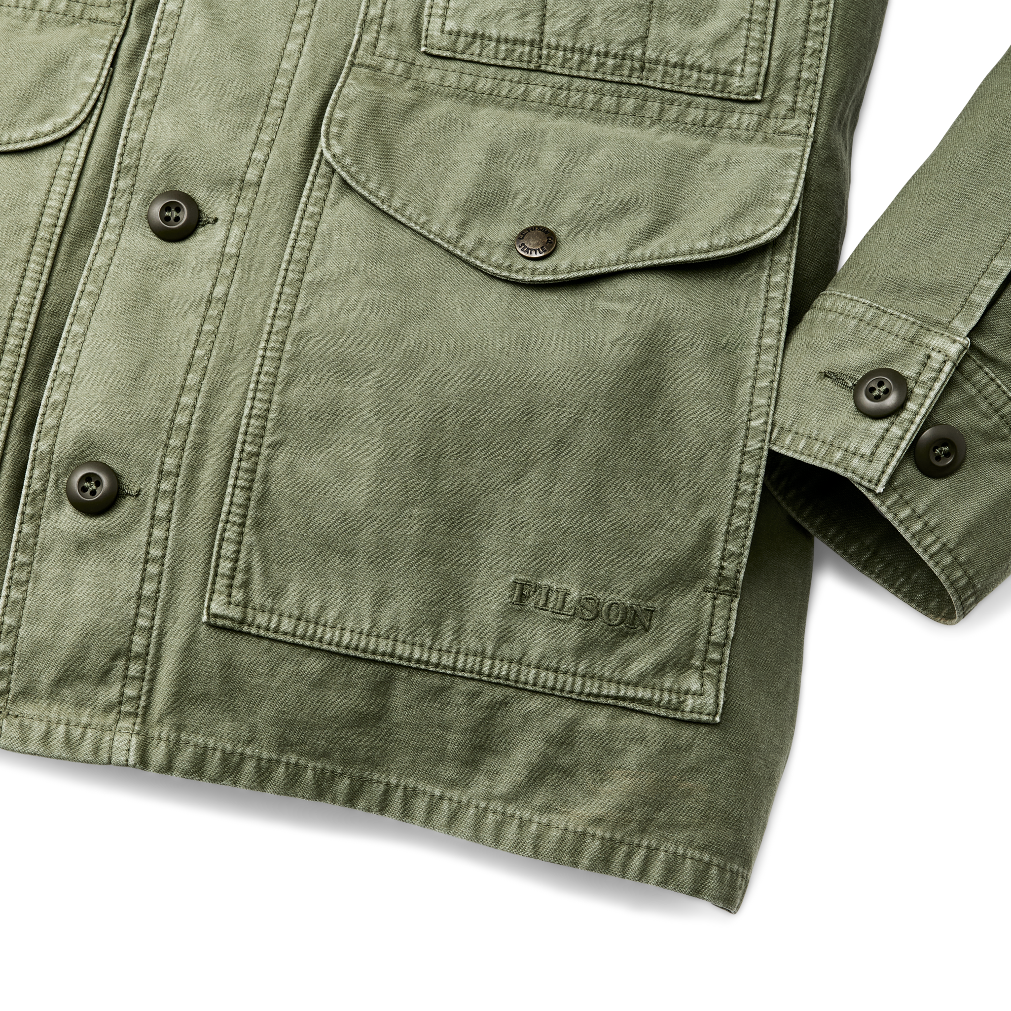 Alternate view of the Cozyhomegoodmark Field Cruiser Jacket - Washed Fatigue Green