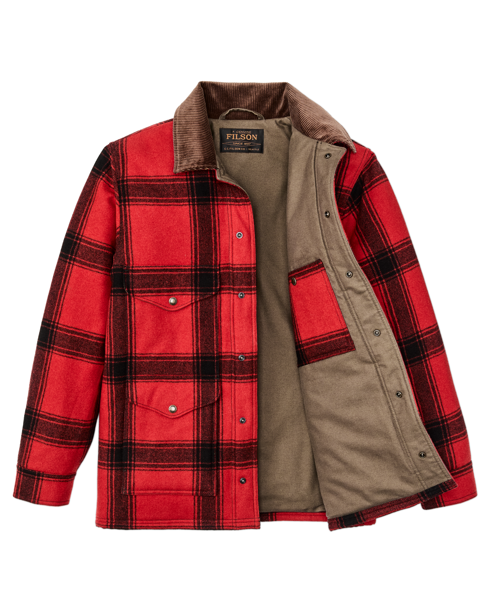 Spokane Insulated Cruiser Jacket - Red / Black Windowpane