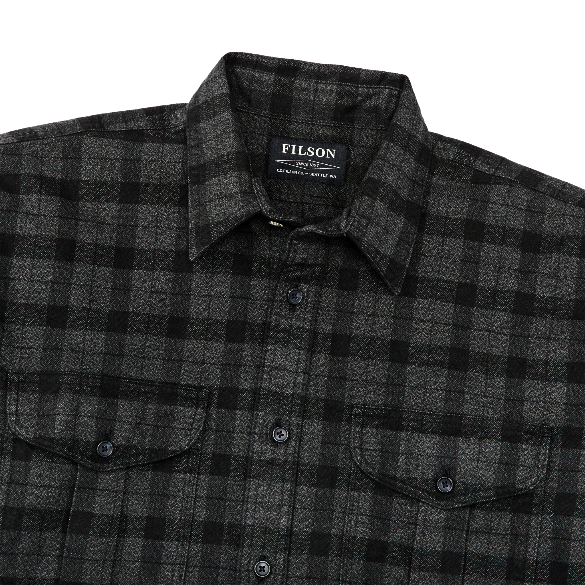 Alternate view of the Cozyhomegoodmark Alaskan Guide Shirt - Heather Gray/black Plaid