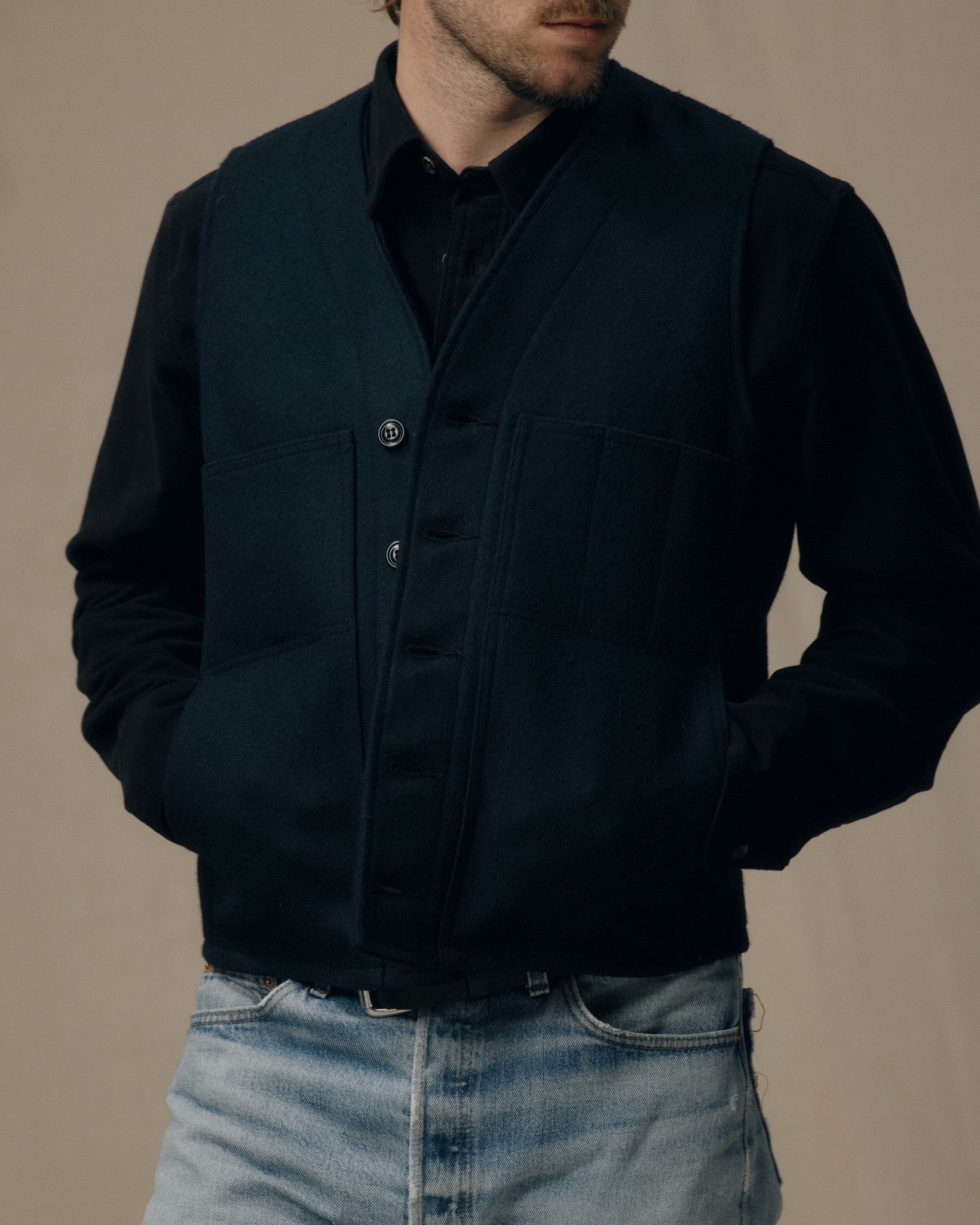 Mackinaw Wool Vest - Dark Navy