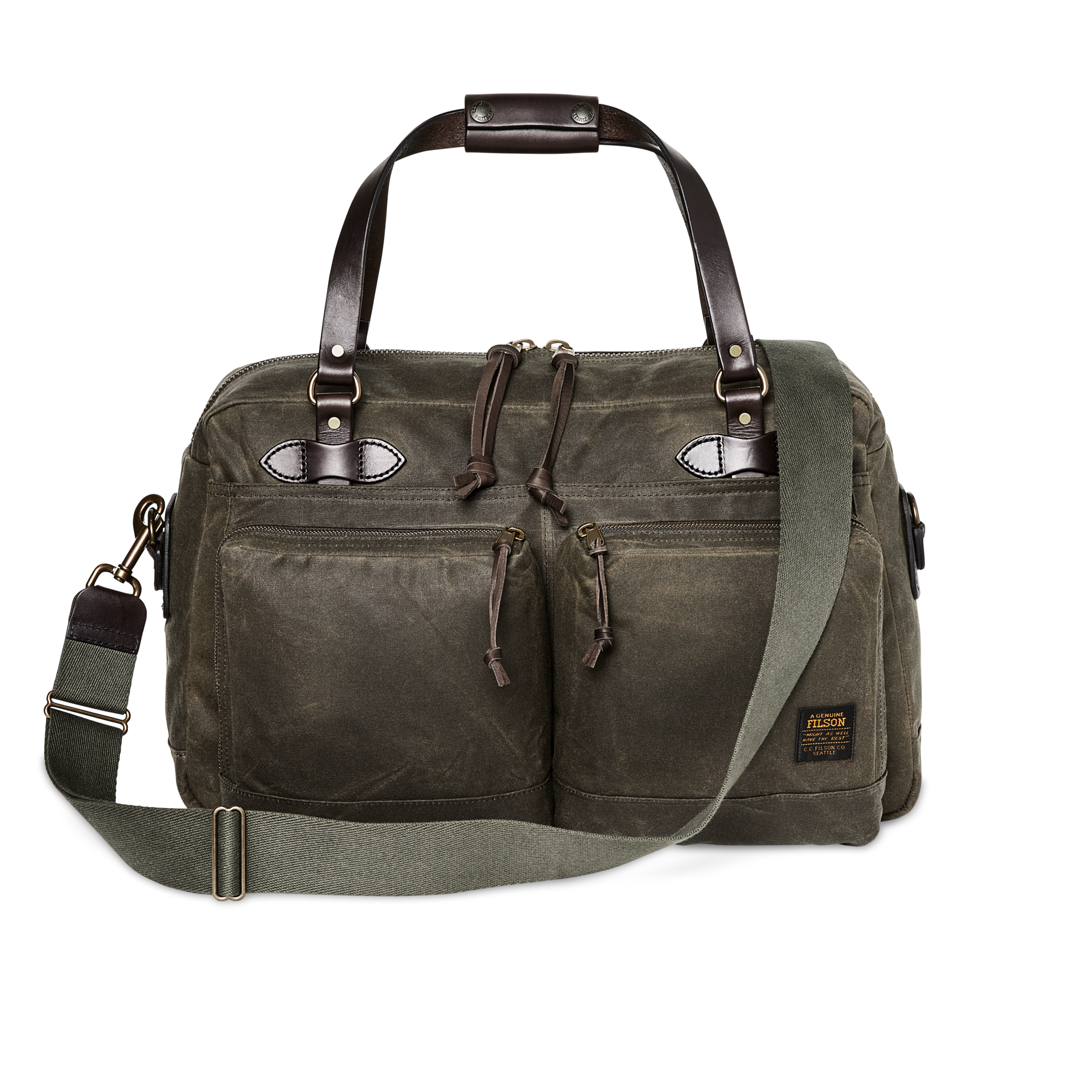 Front-facing image of the Cozyhomegoodmark 48 Hour Tin Cloth Duffle Bag - Otter Green