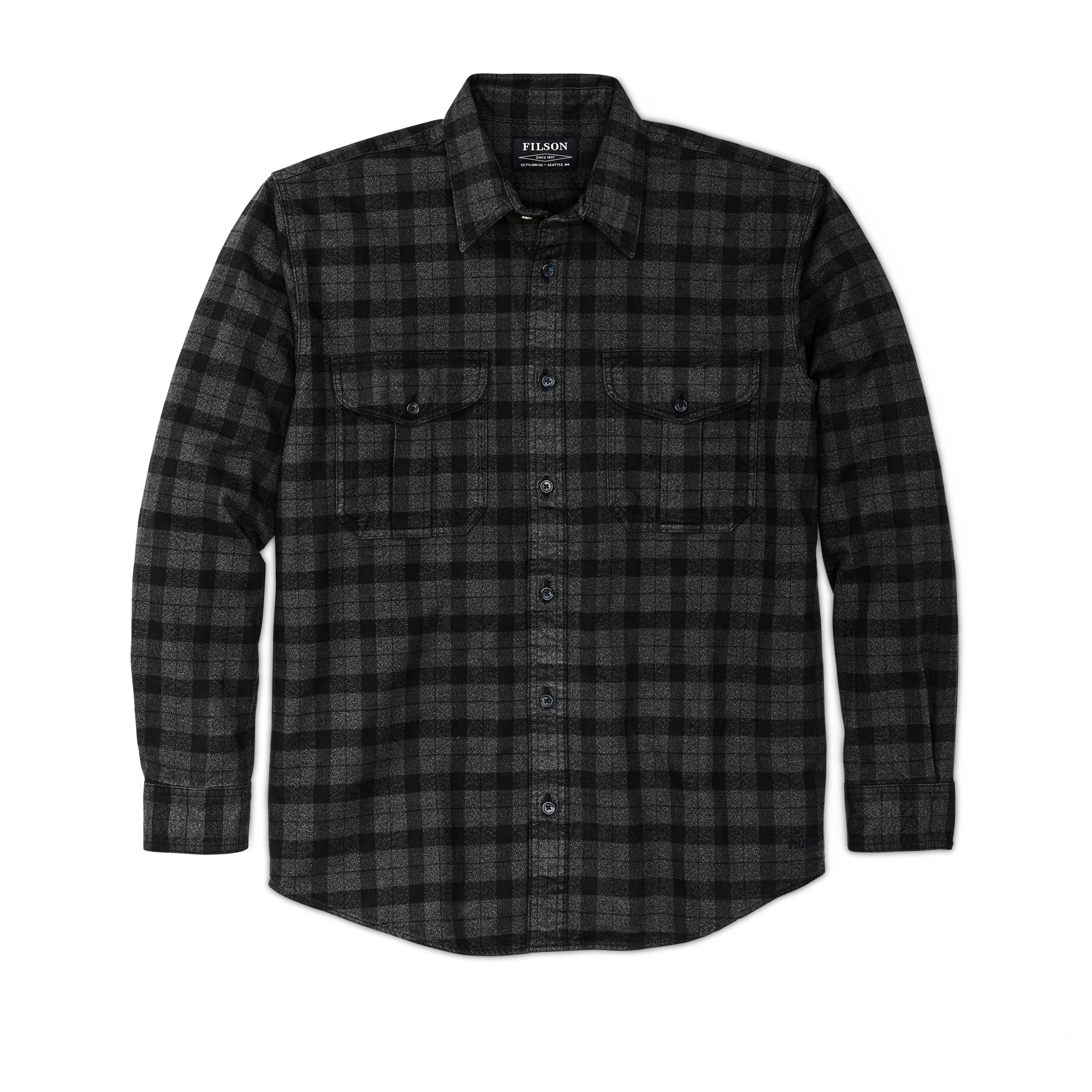 Front-facing image of the Cozyhomegoodmark Alaskan Guide Shirt - Heather Gray/black Plaid