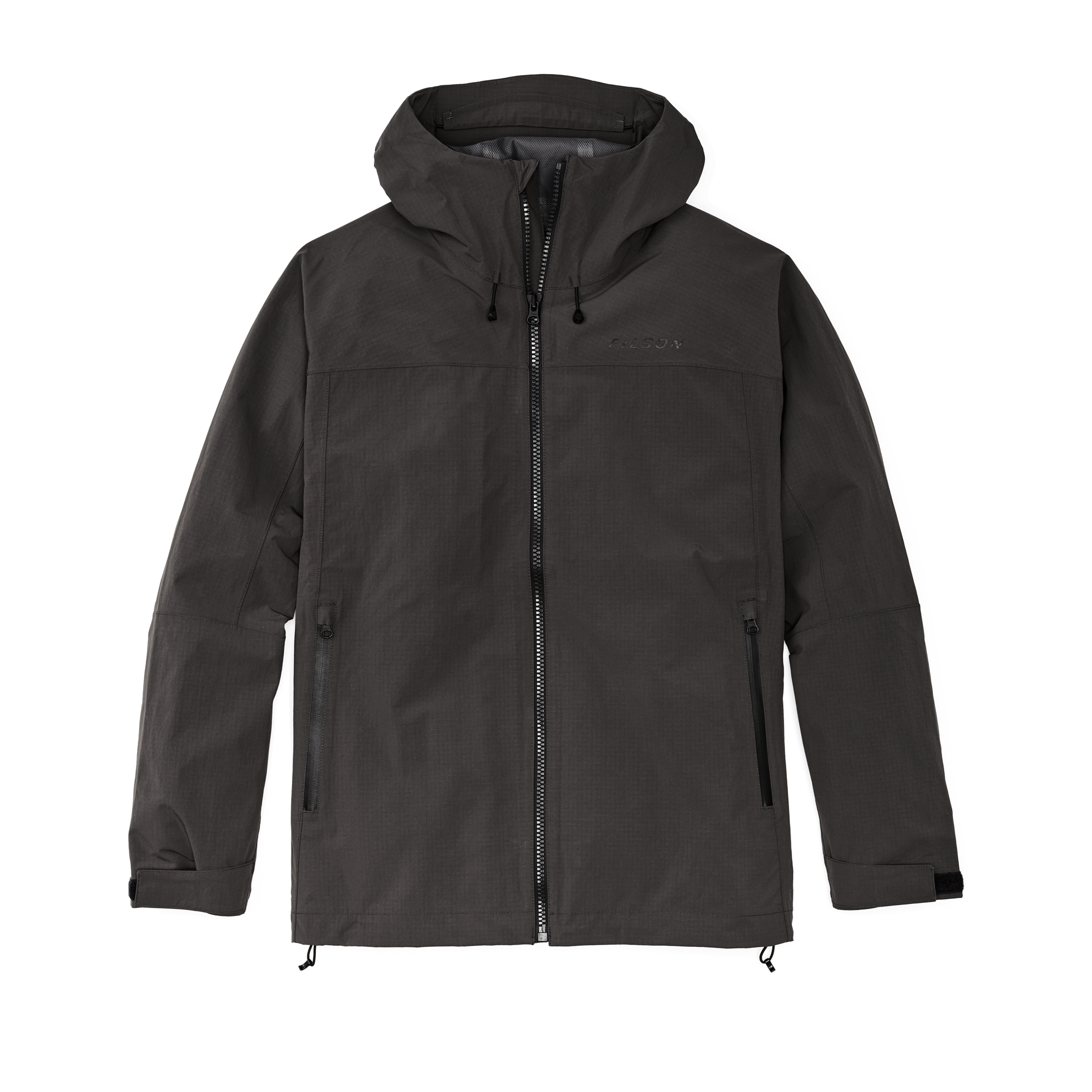 Front-facing image of the Cozyhomegoodmark Swiftwater Rain Jacket - Raven