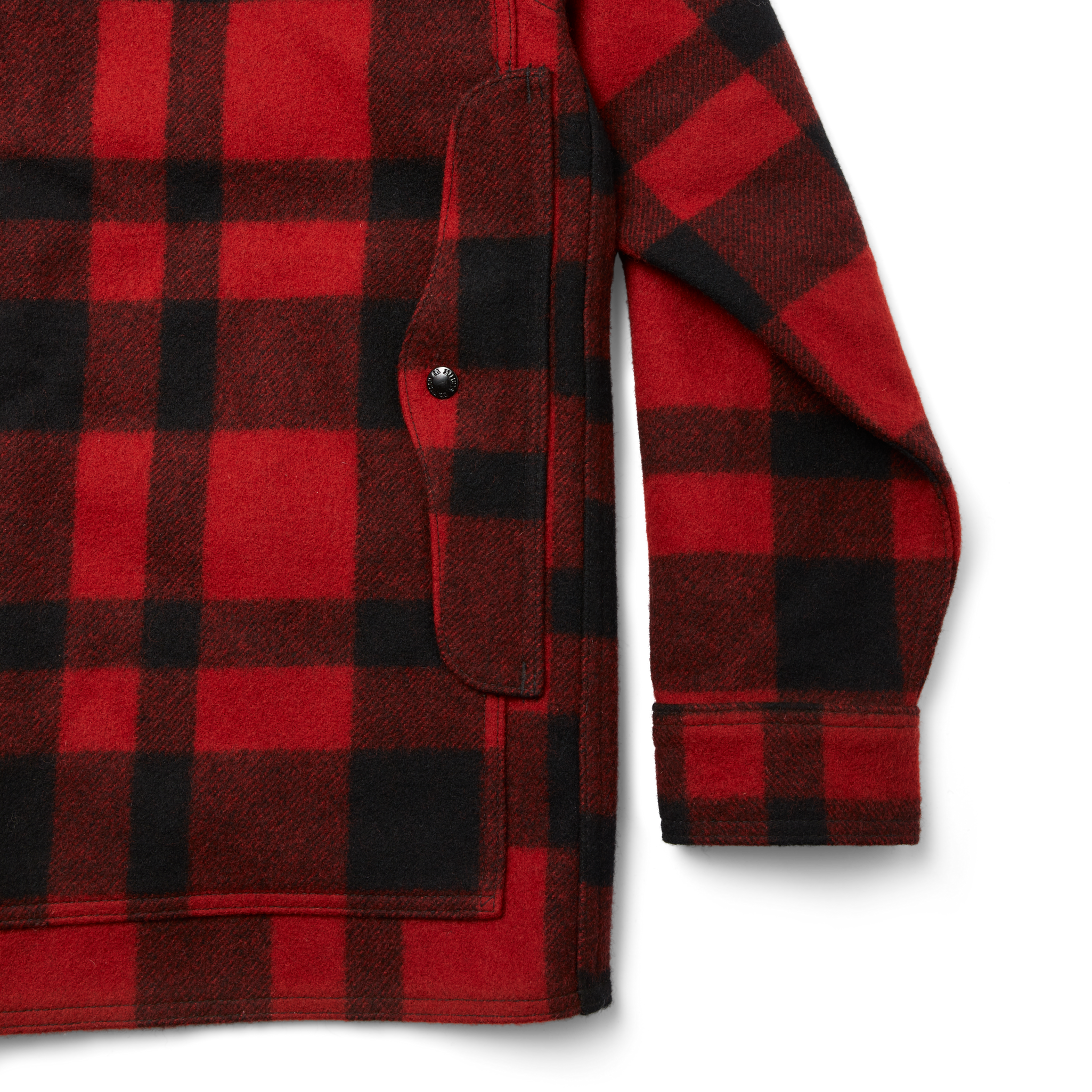 Alternate view of the Cozyhomegoodmark Mackinaw Wool Cruiser Jacket - Red/black Plaid