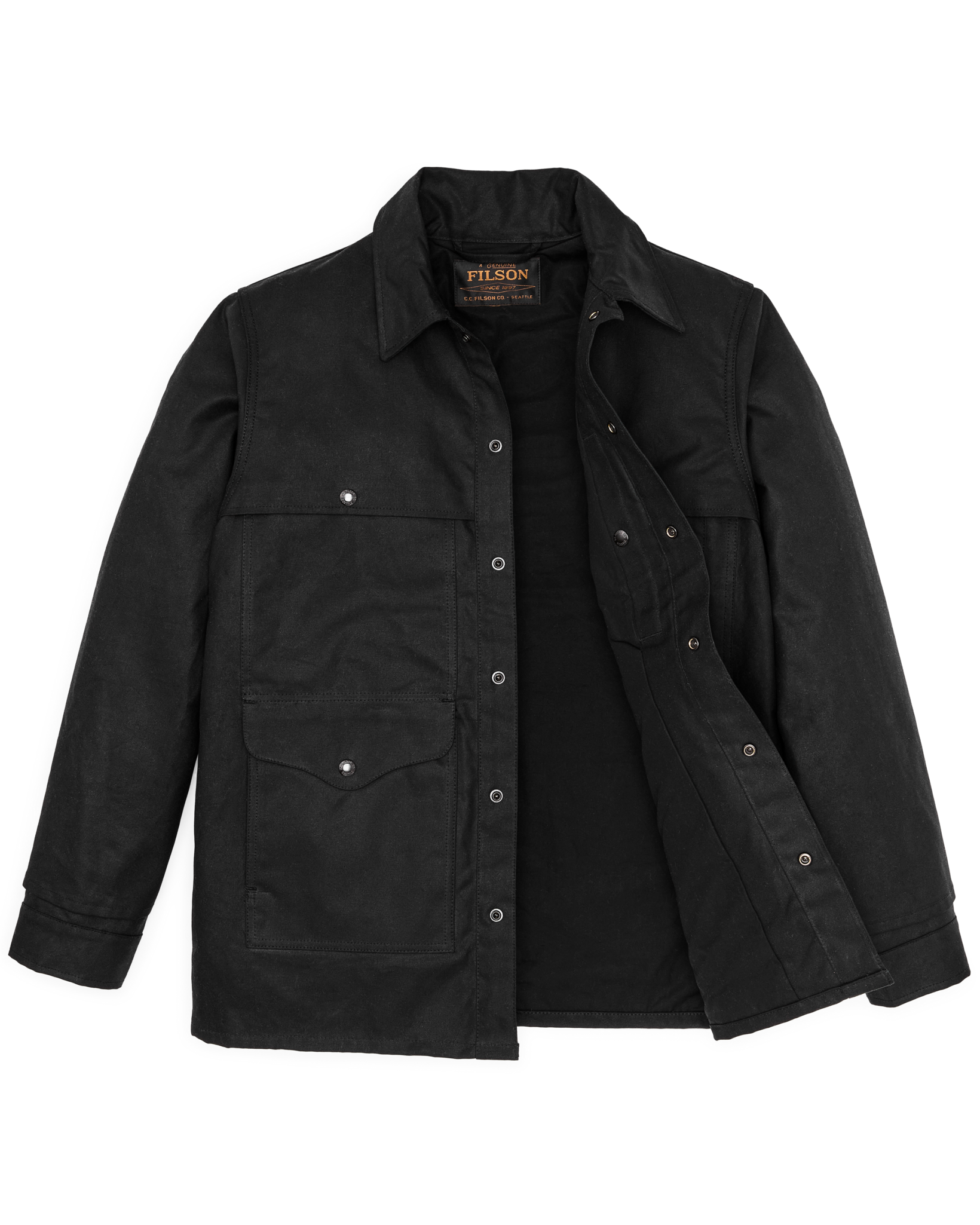 Alternate view of the Cozyhomegoodmark Lined Tin Cloth Cruiser Jacket - Black
