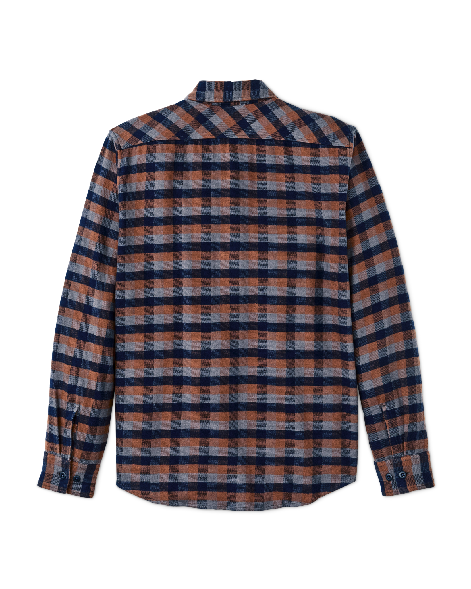 The Rangeland Flannel Shirt - Navy / Orange / Multi Check