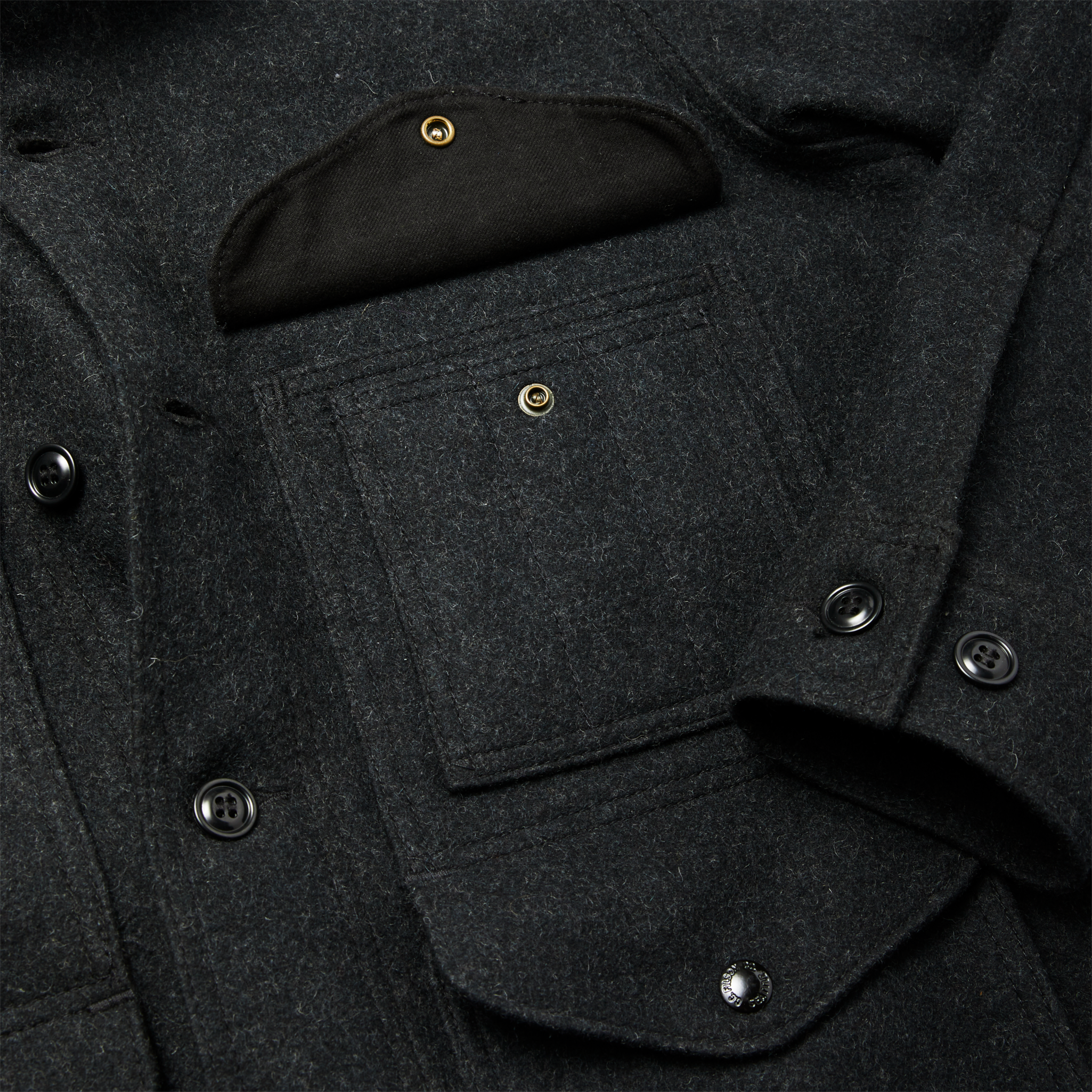 Alternate view of the Cozyhomegoodmark Mackinaw Wool Cruiser Jacket - Charcoal