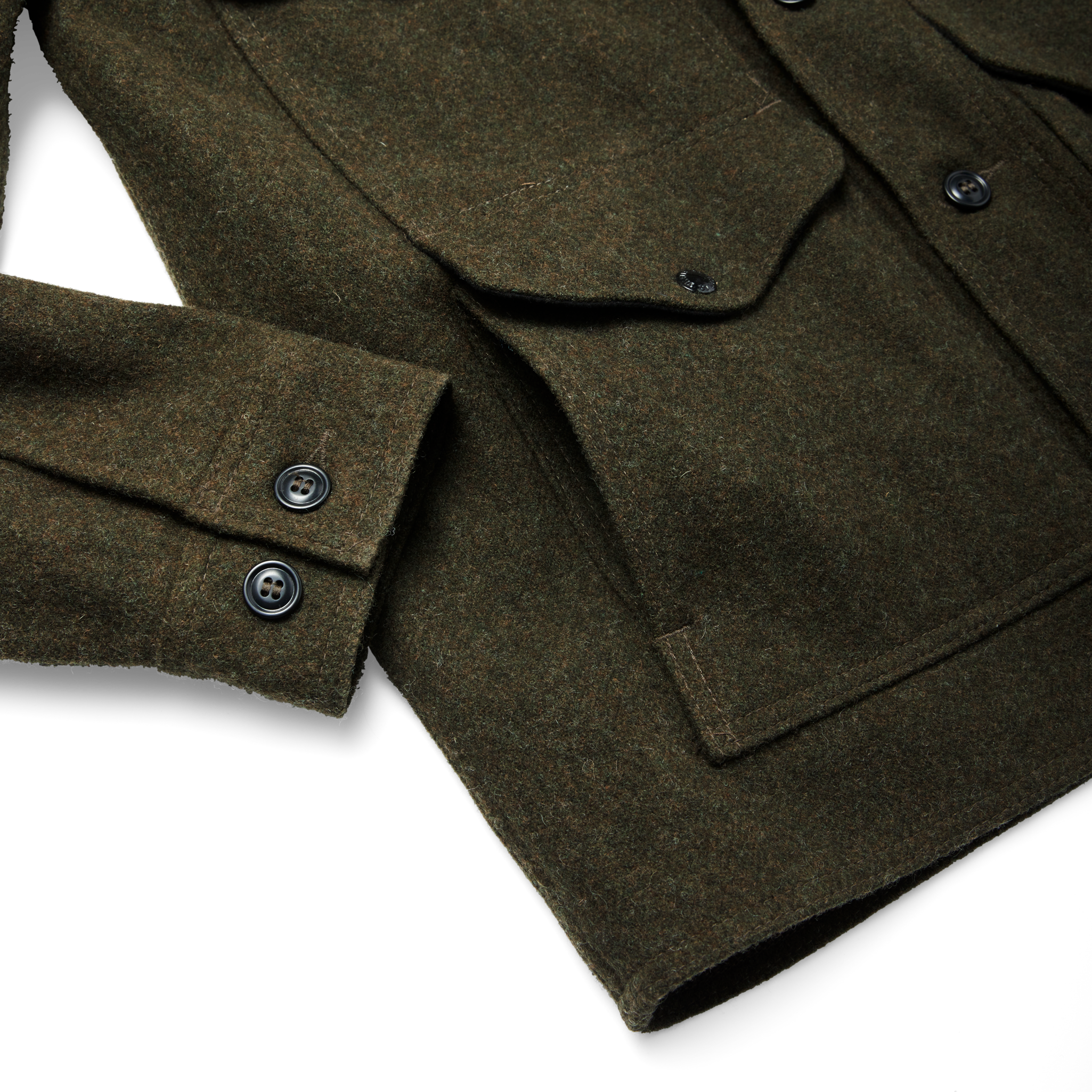 Alternate view of the Cozyhomegoodmark Mackinaw Wool Cruiser Jacket - Forest Green