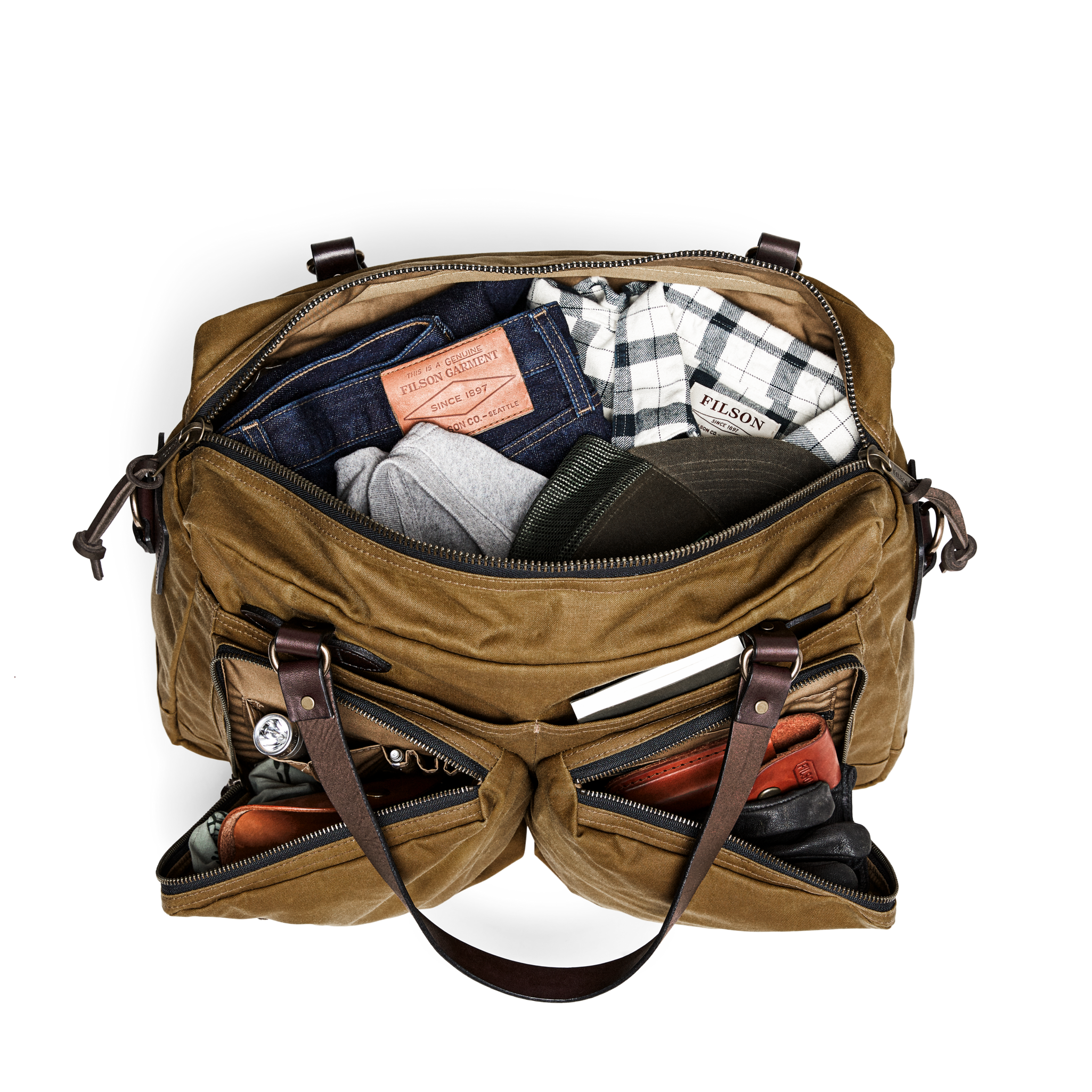 Alternate view of the Cozyhomegoodmark 48 Hour Tin Cloth Duffle Bag - Dark Tan