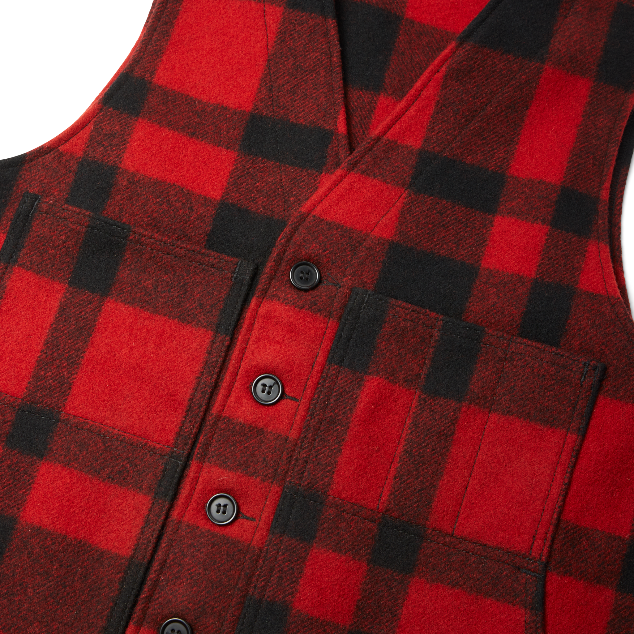 Alternate view of the Cozyhomegoodmark Mackinaw Wool Vest - Red/black Plaid