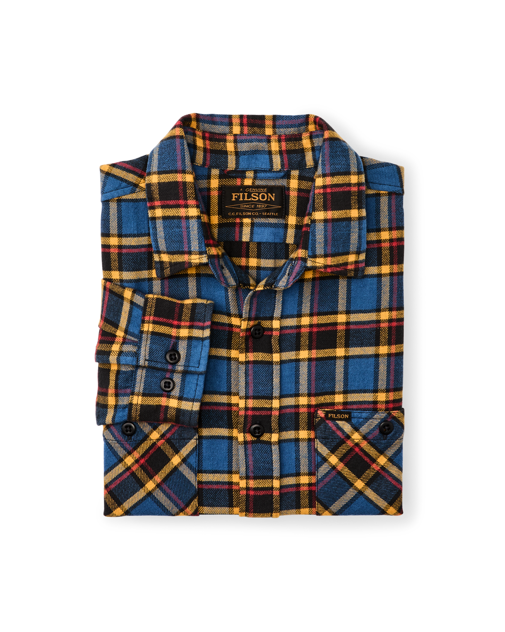 The Rangeland Flannel Shirt - Blue / Yellow / Multi Plaid