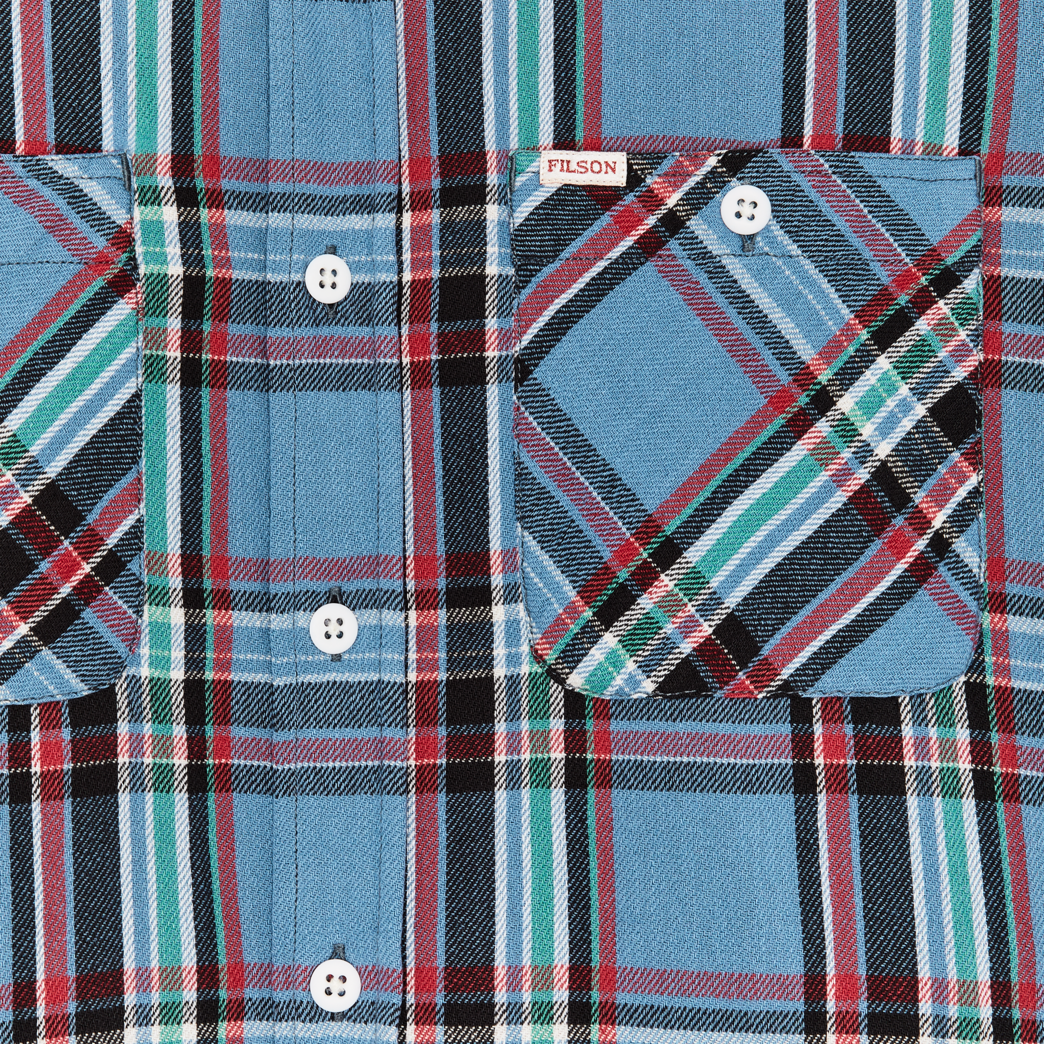 Alternate view of the Cozyhomegoodmark The Rangeland Flannel Shirt - Light Blue / Red Plaid