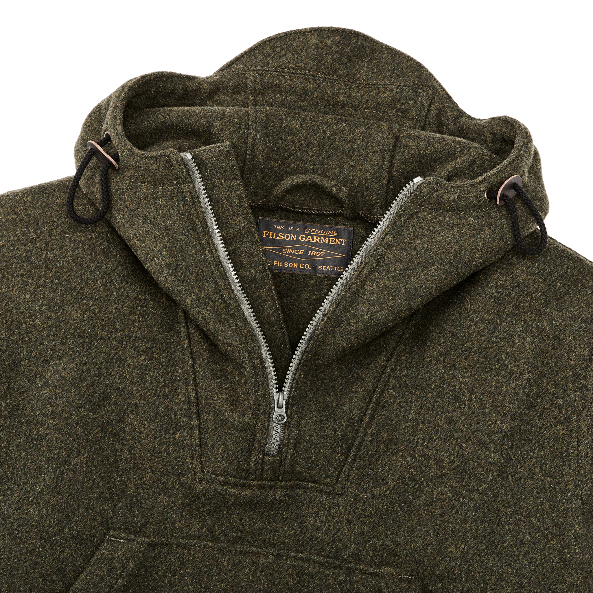 Alternate view of the Cozyhomegoodmark Mackinaw Wool Anorak - Forest Green