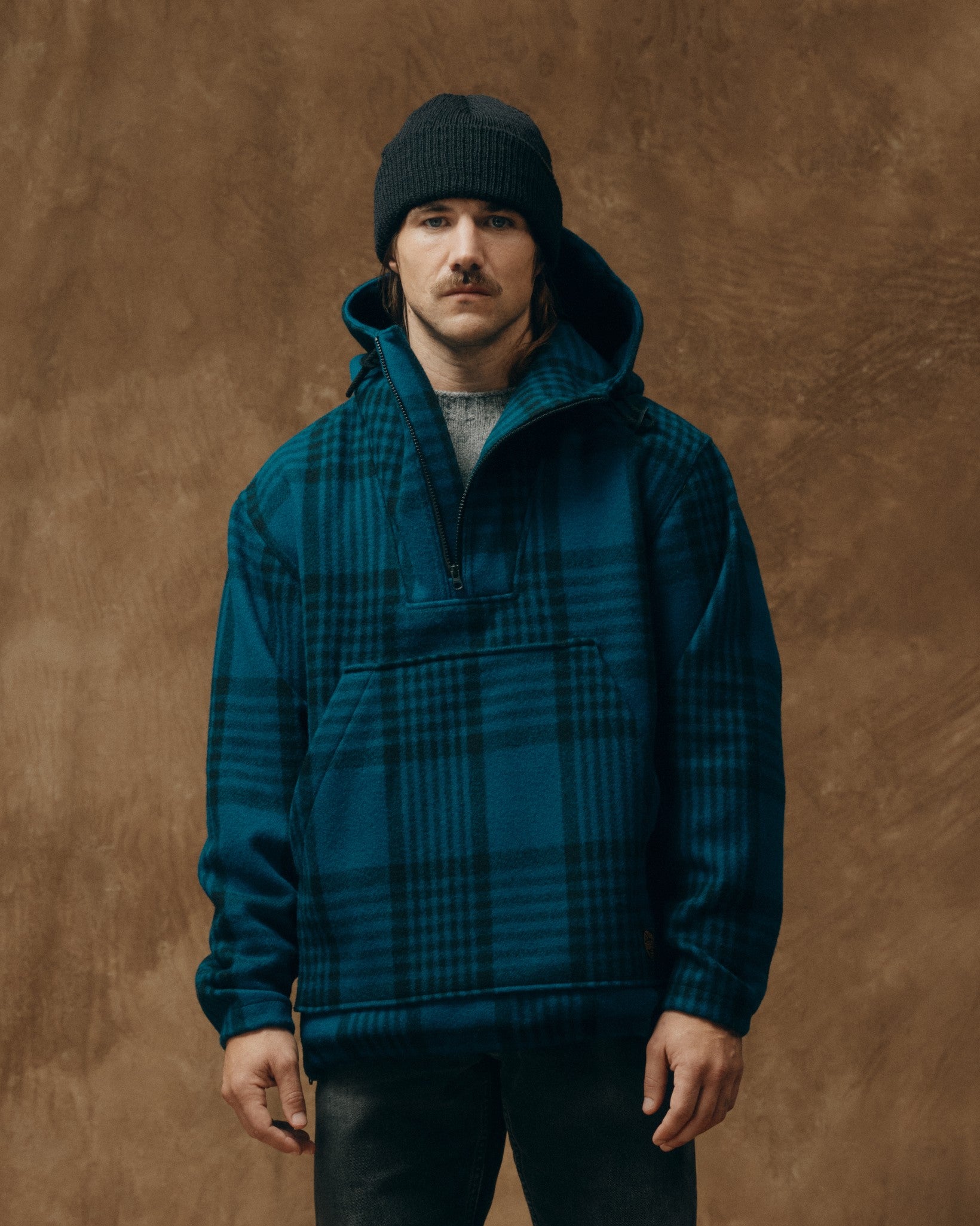 Mackinaw Wool Anorak - Blue / Black Plaid
