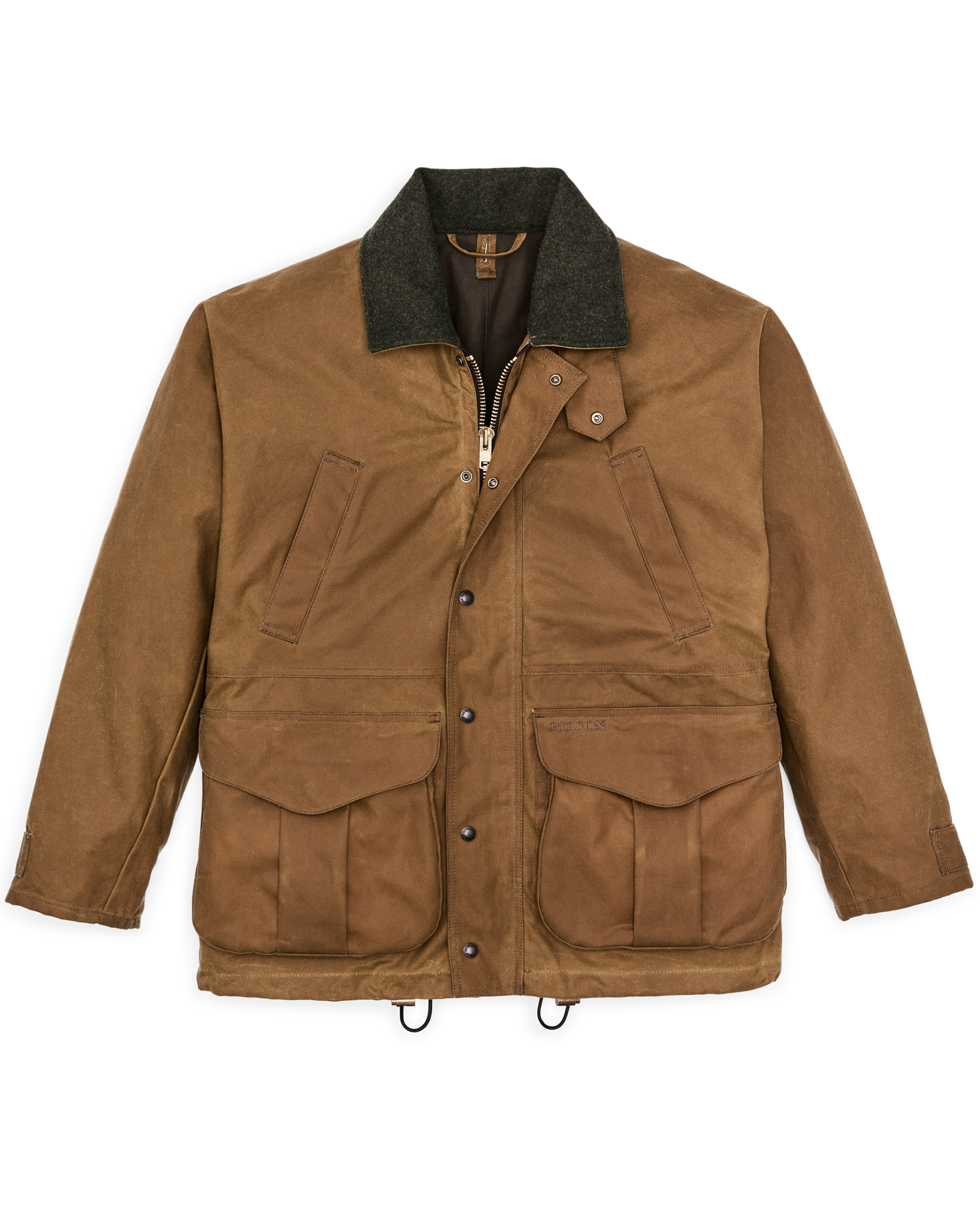 Front-facing image of the Cozyhomegoodmark Lined Tin Cloth Field Jacket - Dark Tan