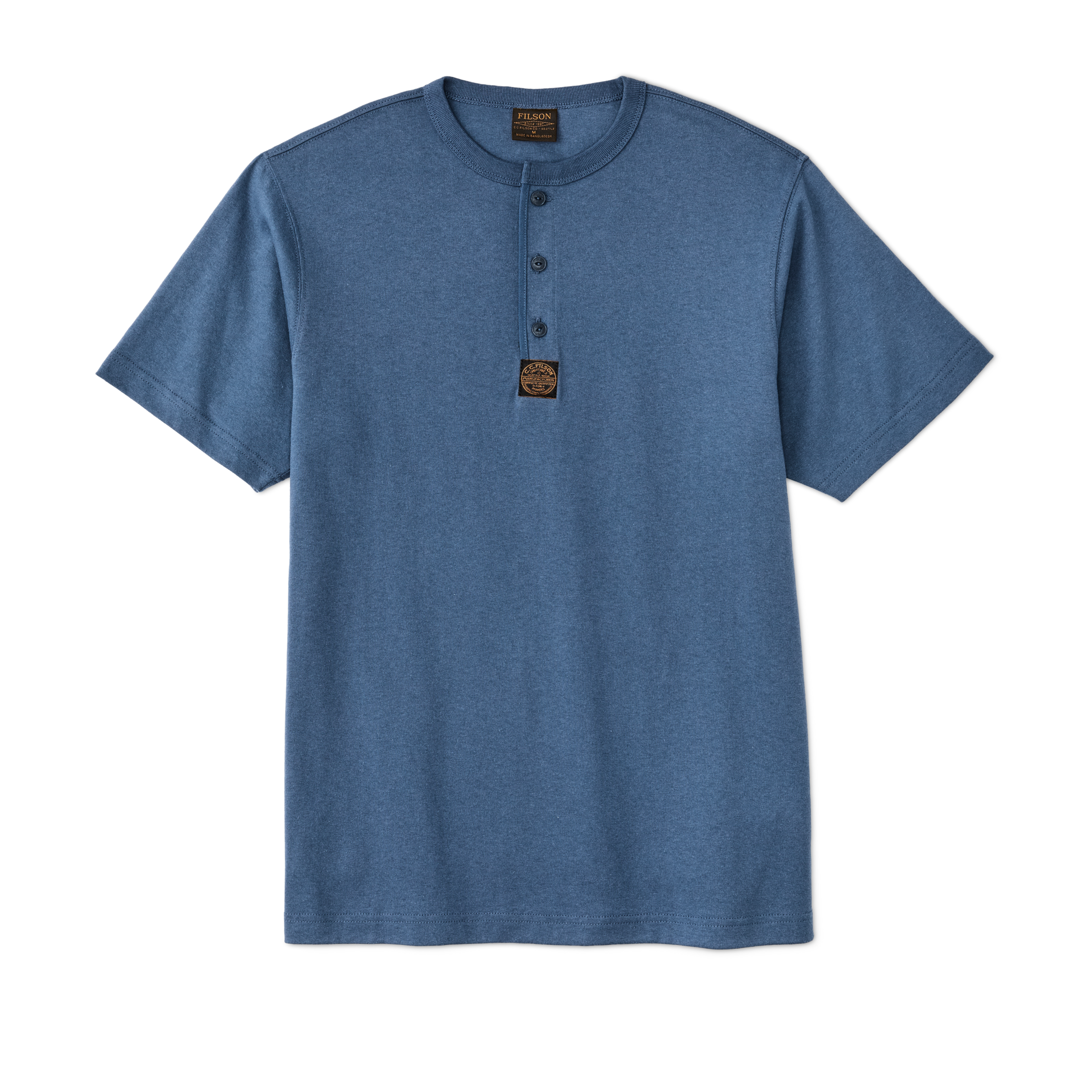 Front-facing image of the Cozyhomegoodmark Frontier Henley T-shirt - Light Blue