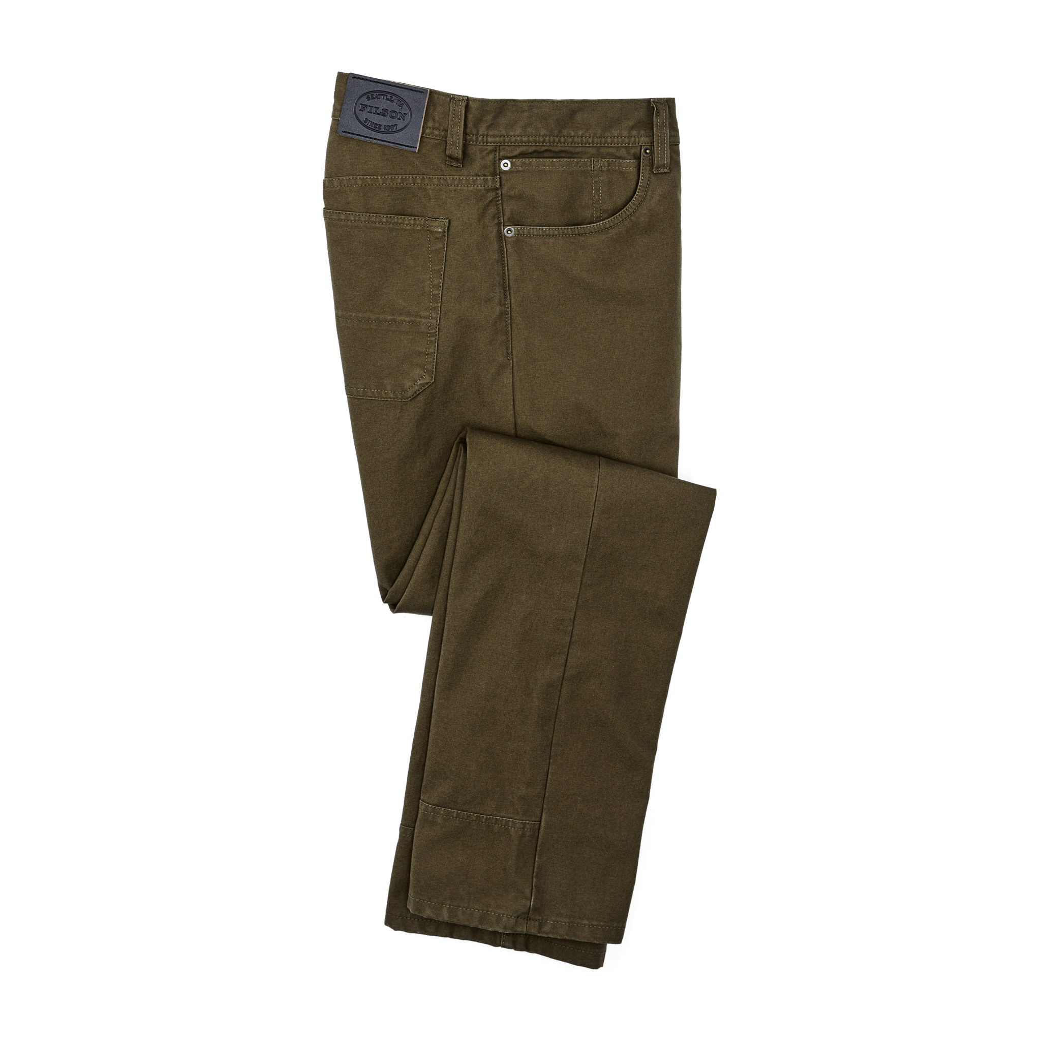 Front-facing image of the Cozyhomegoodmark Dry Tin Cloth 5-pocket Pants - Marsh Olive