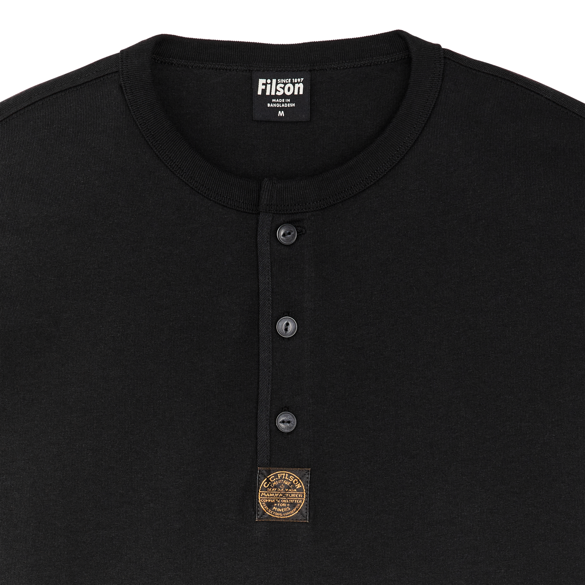 Alternate view of the Cozyhomegoodmark Frontier Henley T-shirt - Black