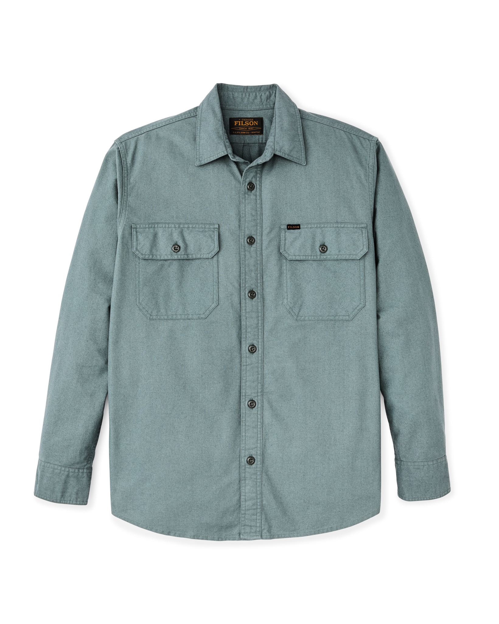 Front-facing image of the Cozyhomegoodmark Field Flannel Shirt - Balsam Green