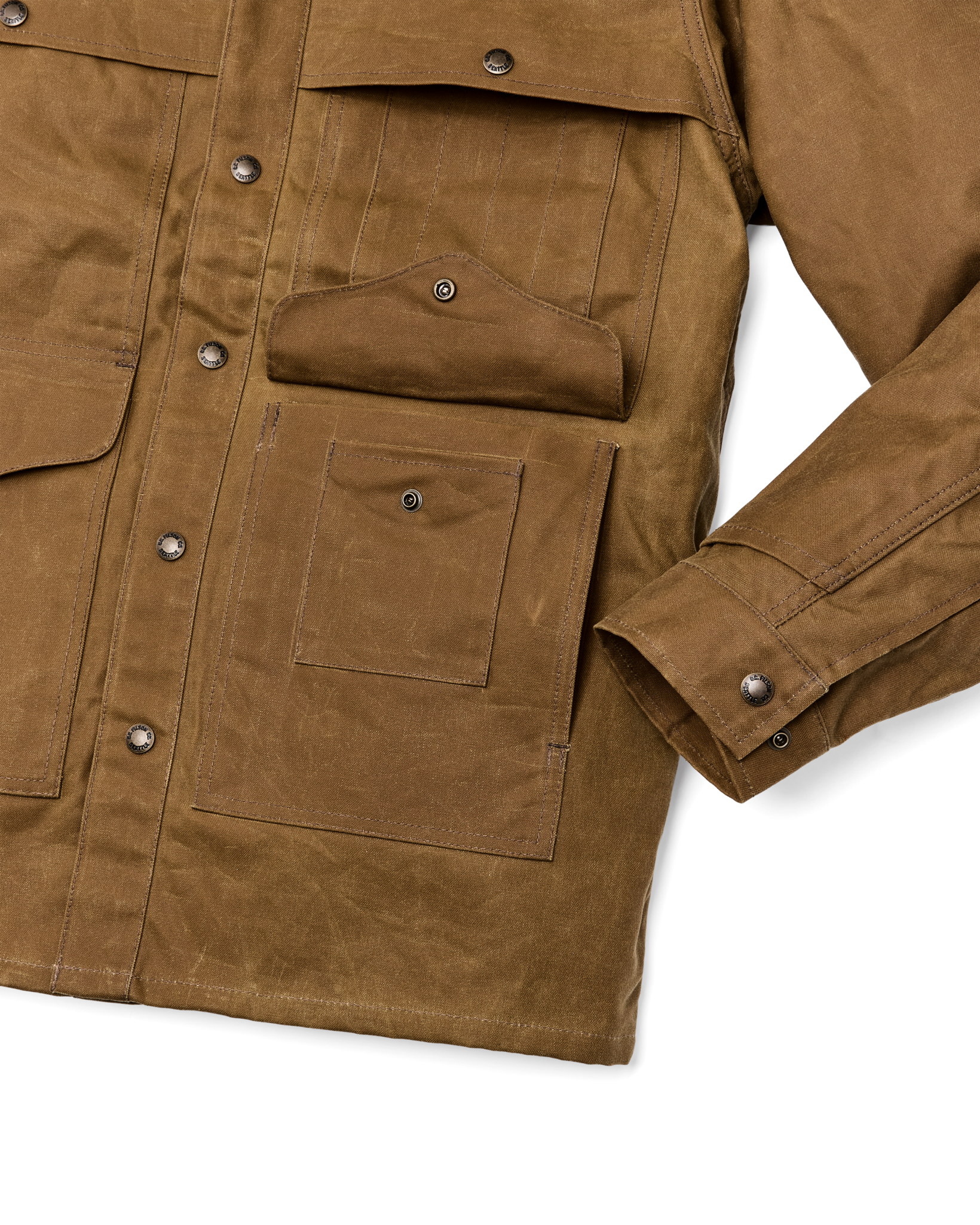 Alternate view of the Cozyhomegoodmark Lined Tin Cloth Cruiser Jacket - Dark Tan