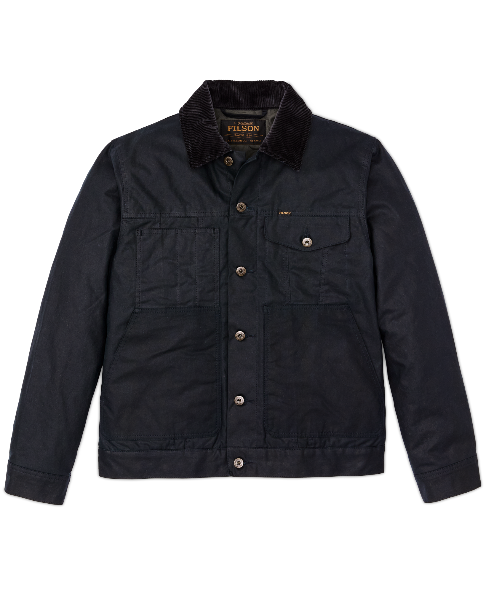 Front-facing image of the Cozyhomegoodmark Insulated Short Cruiser Jacket - Harbor Blue