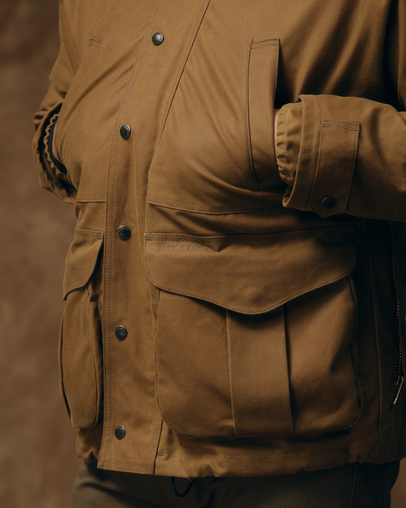 Lined Tin Cloth Field Jacket - Dark Tan