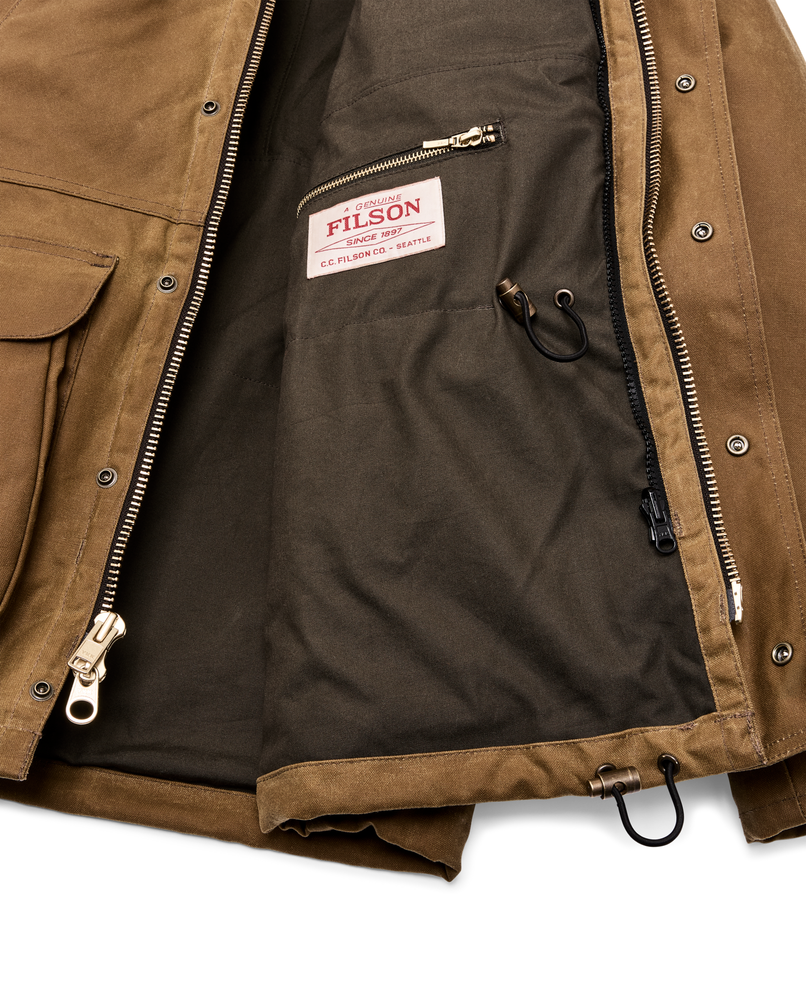 Alternate view of the Cozyhomegoodmark Lined Tin Cloth Field Jacket - Dark Tan