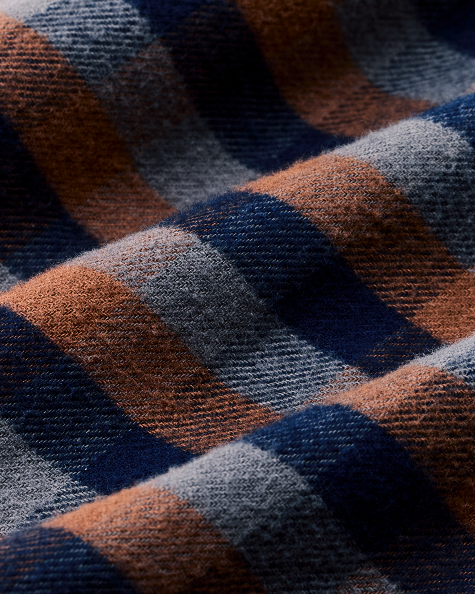 The Rangeland Flannel Shirt - Navy / Orange / Multi Check