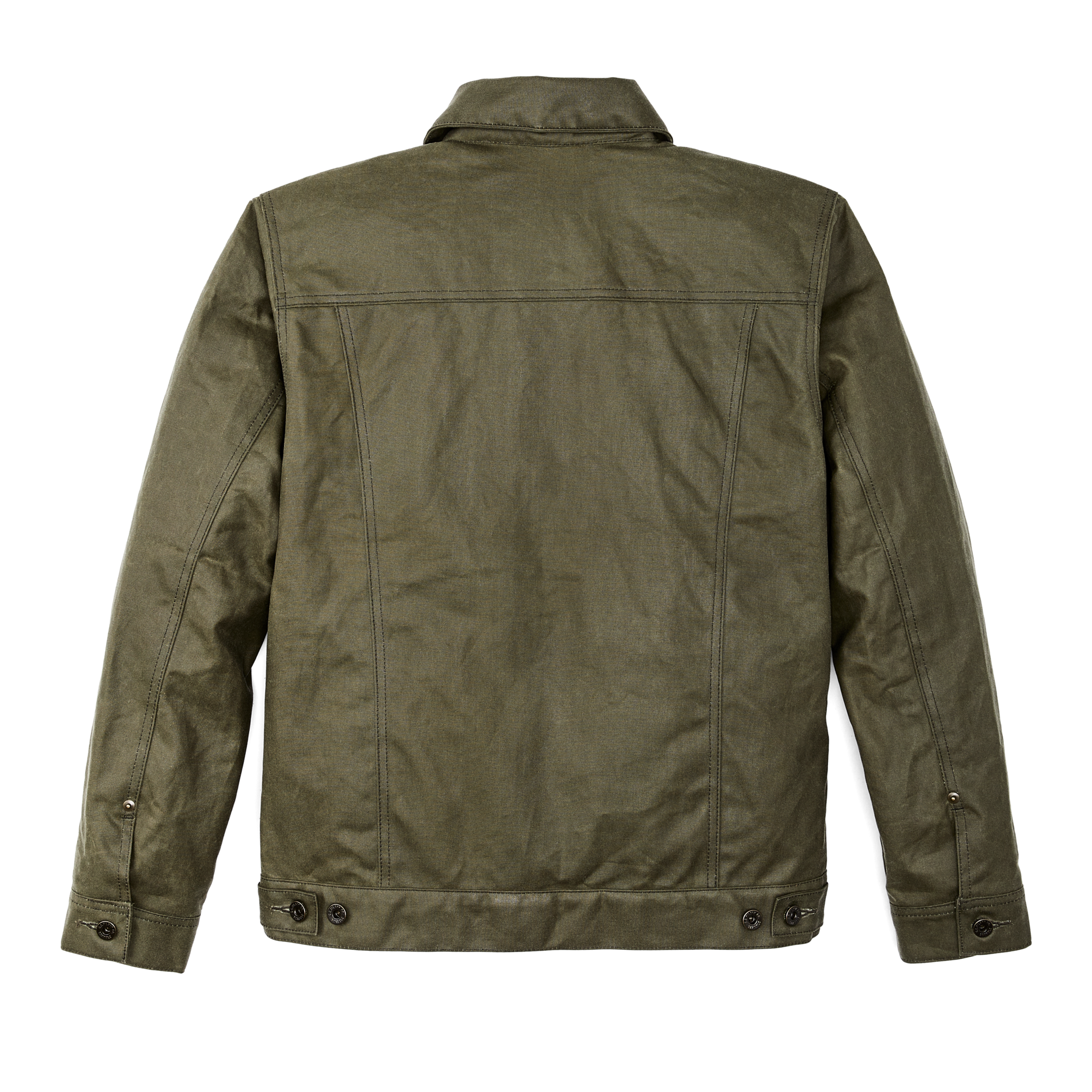 Alternate view of the Cozyhomegoodmark Tin Cloth Short Lined Cruiser Jacket - Military Green|Adjustable hem