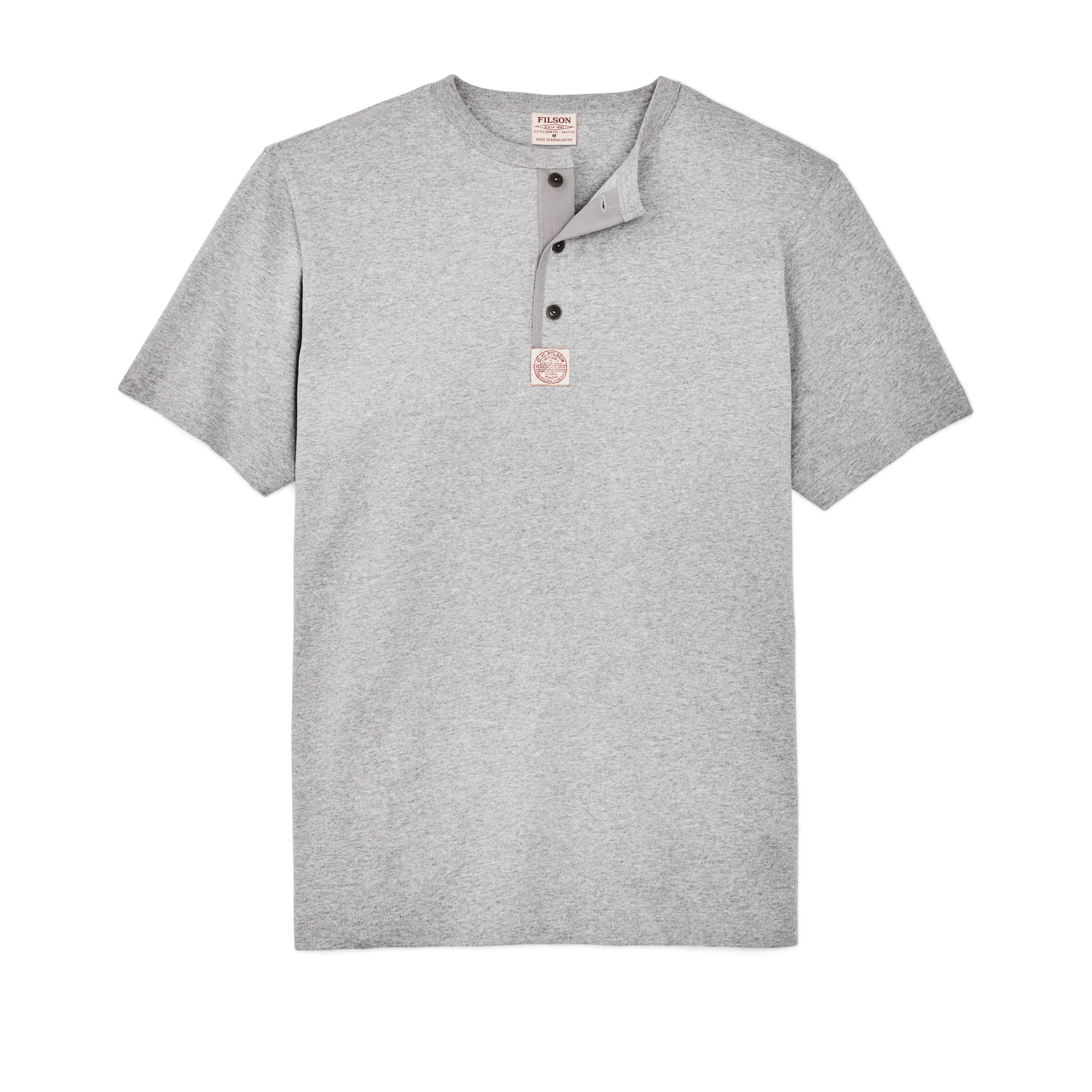 Front-facing image of the Cozyhomegoodmark Frontier Henley T-shirt - Heather Gray
