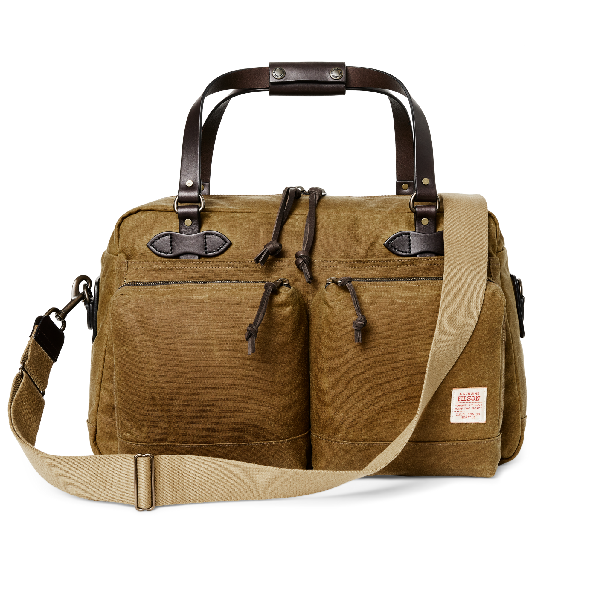 Front-facing image of the Cozyhomegoodmark 48 Hour Tin Cloth Duffle Bag - Dark Tan