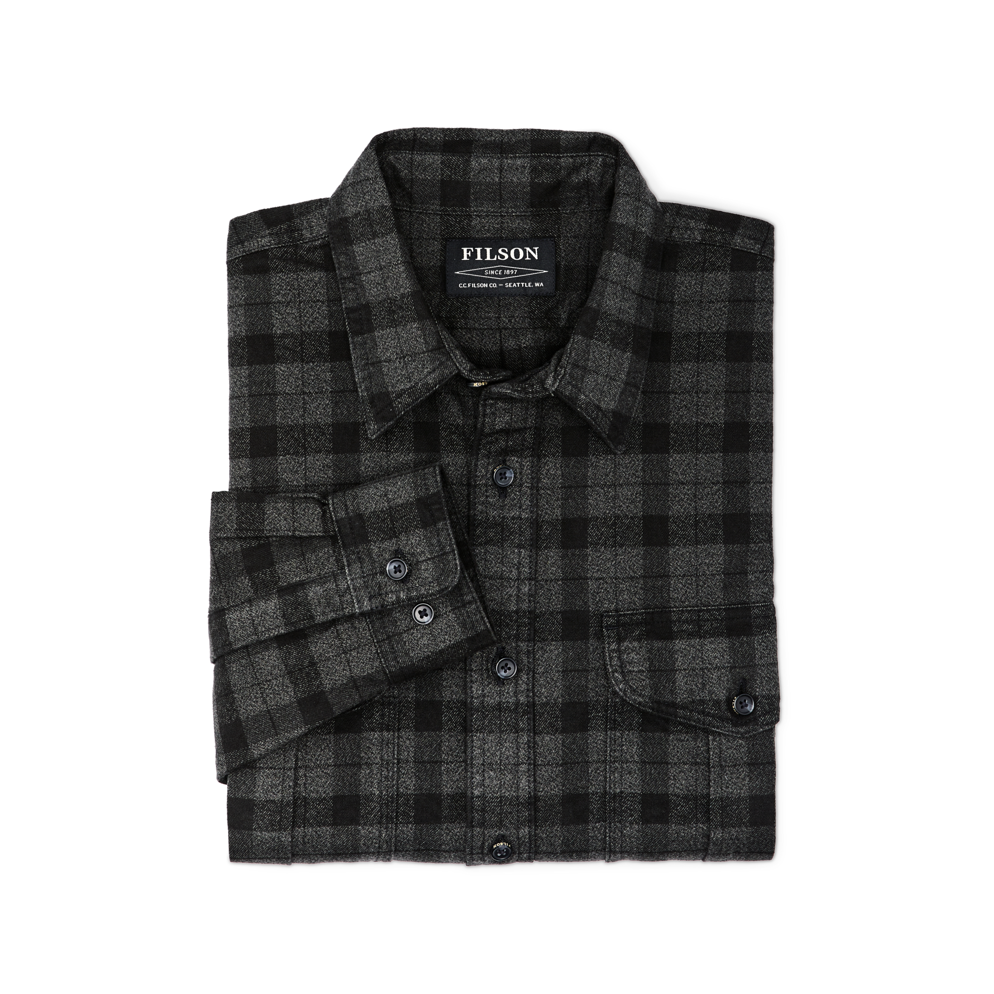 Alternate view of the Cozyhomegoodmark Alaskan Guide Shirt - Heather Gray/black Plaid
