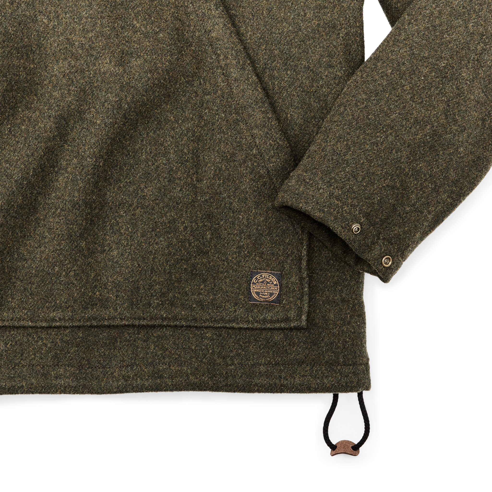 Alternate view of the Cozyhomegoodmark Mackinaw Wool Anorak - Forest Green
