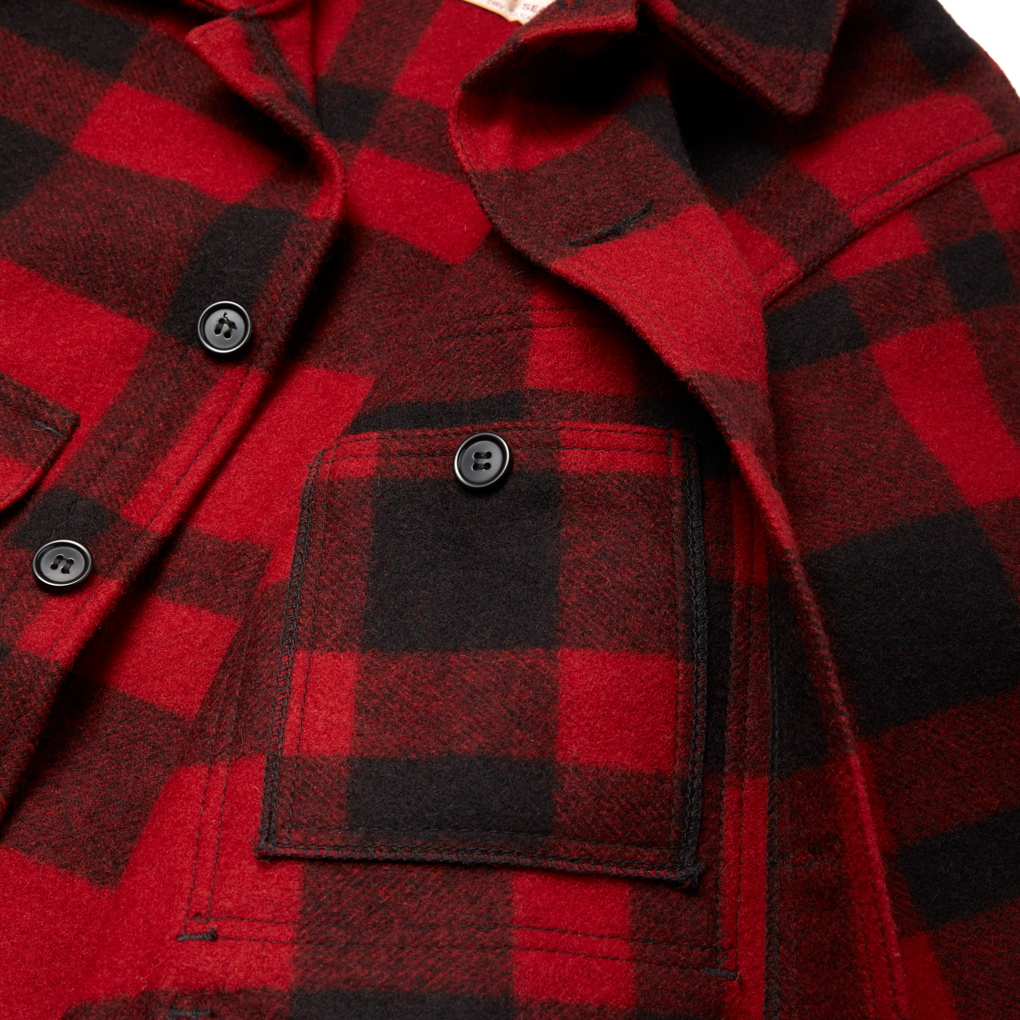 Alternate view of the Cozyhomegoodmark Mackinaw Wool Cruiser Jacket - Red/black Plaid