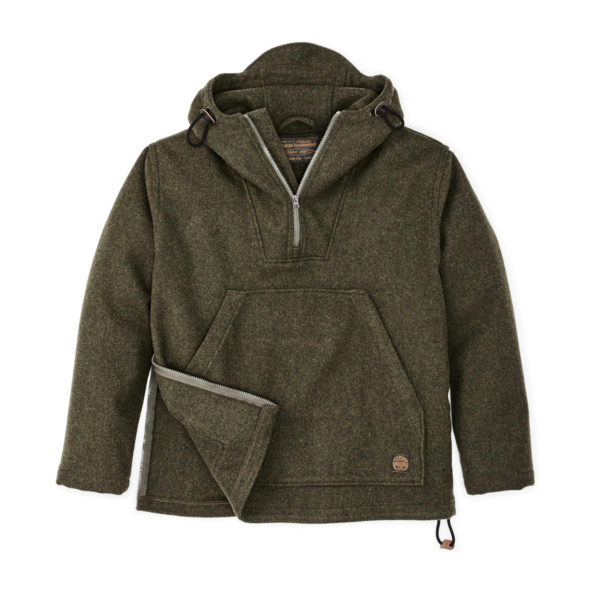 Alternate view of the Cozyhomegoodmark Mackinaw Wool Anorak - Forest Green