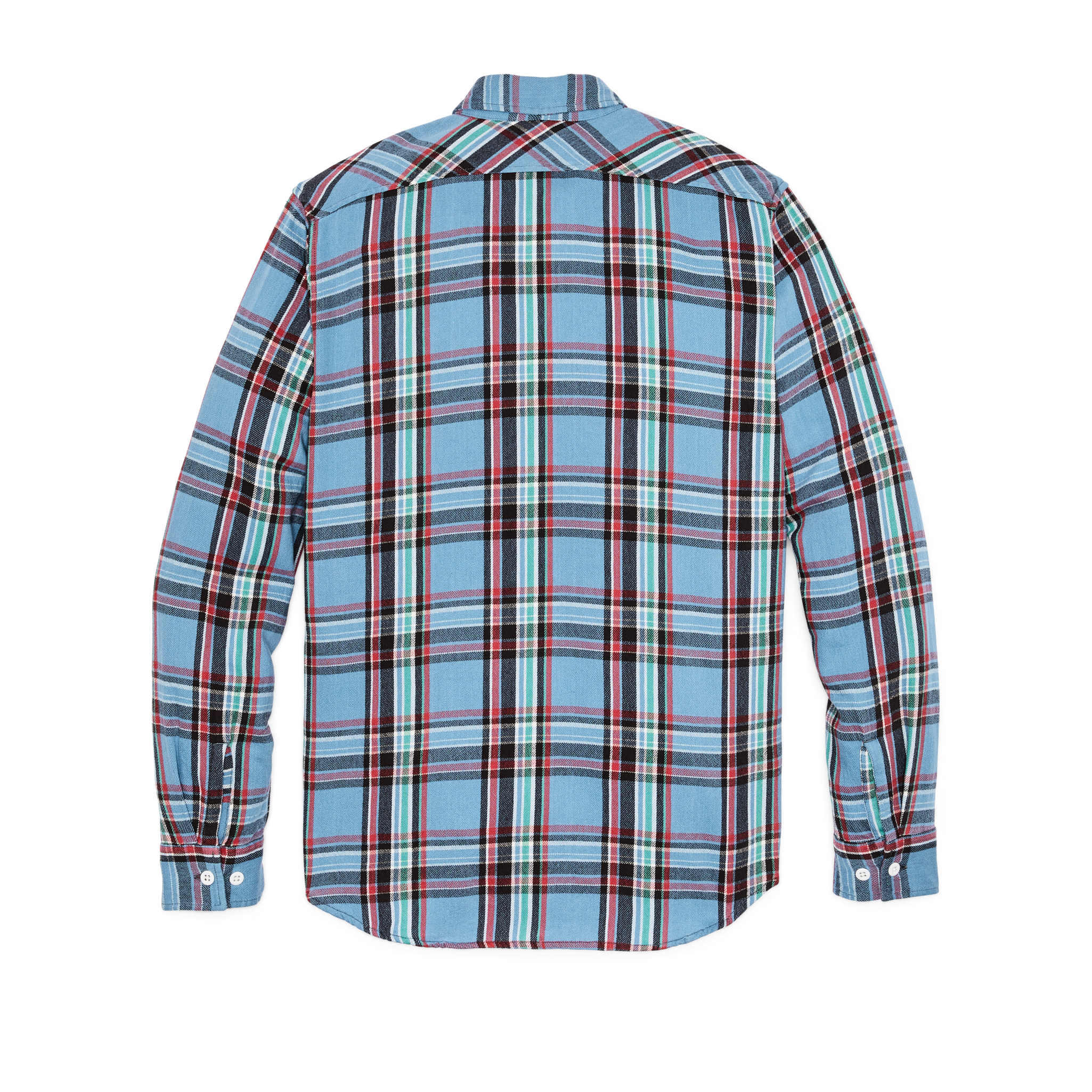 Alternate view of the Cozyhomegoodmark The Rangeland Flannel Shirt - Light Blue / Red Plaid