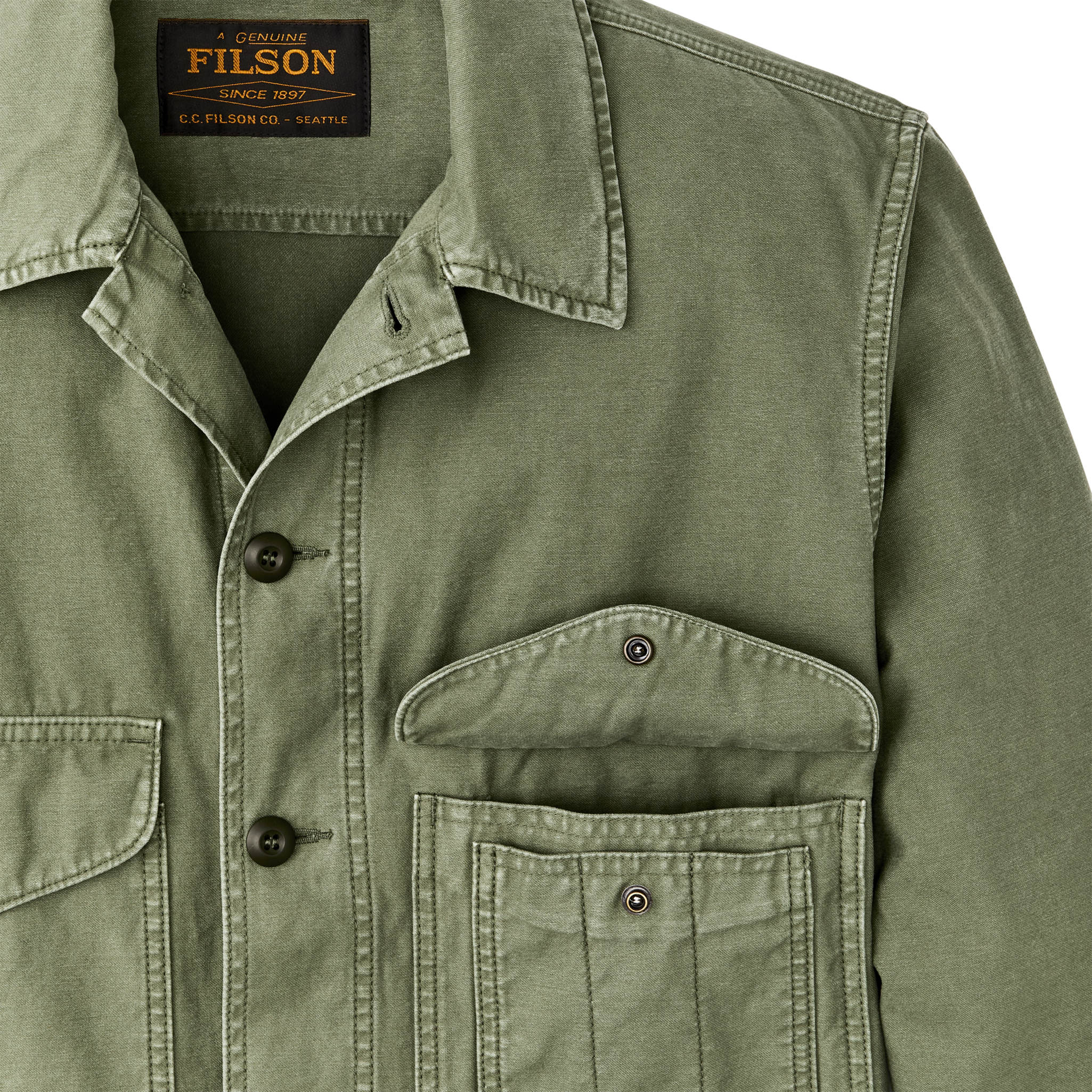 Alternate view of the Cozyhomegoodmark Field Cruiser Jacket - Washed Fatigue Green