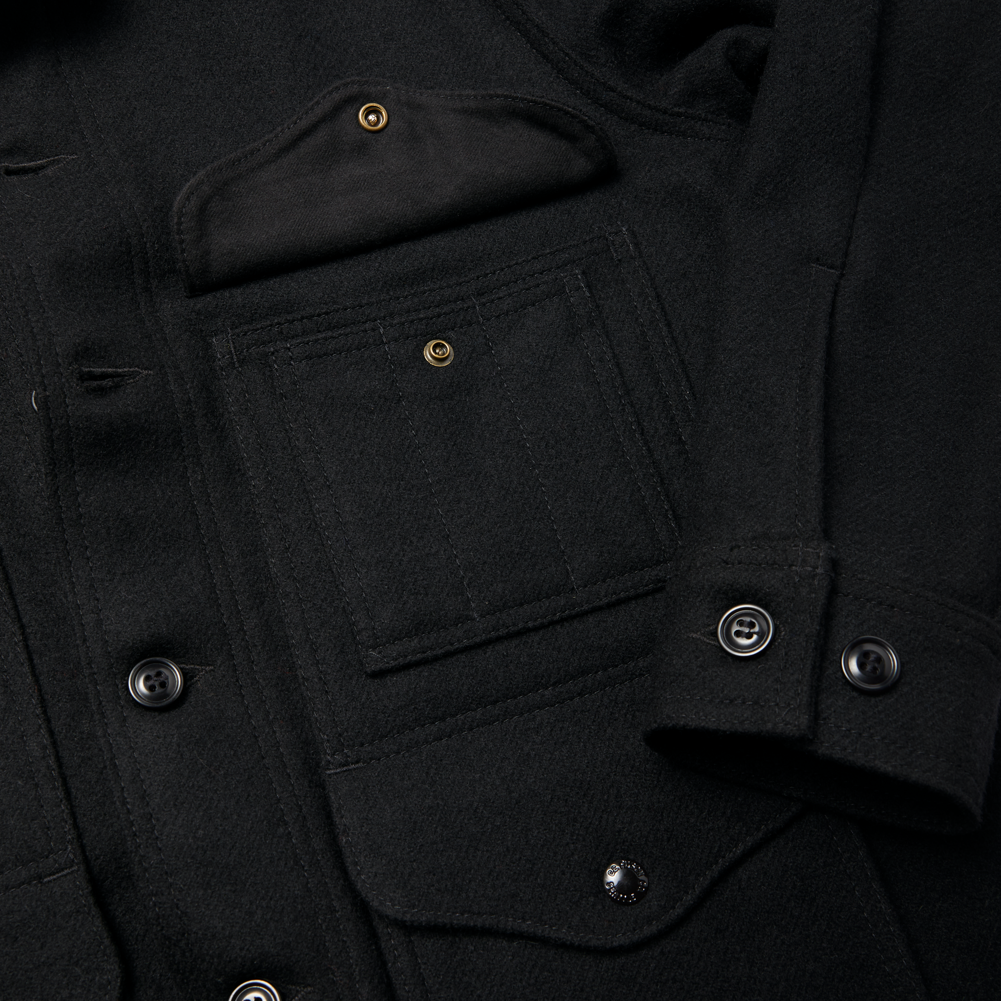 Alternate view of the Cozyhomegoodmark Mackinaw Wool Cruiser Jacket - Dark Navy / Solid
