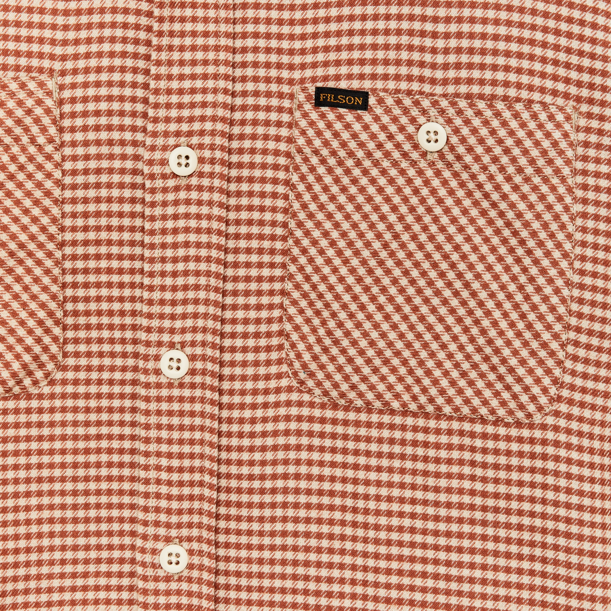 Alternate view of the Cozyhomegoodmark The Rangeland Flannel Shirt - Salmon / Oat Houndstooth