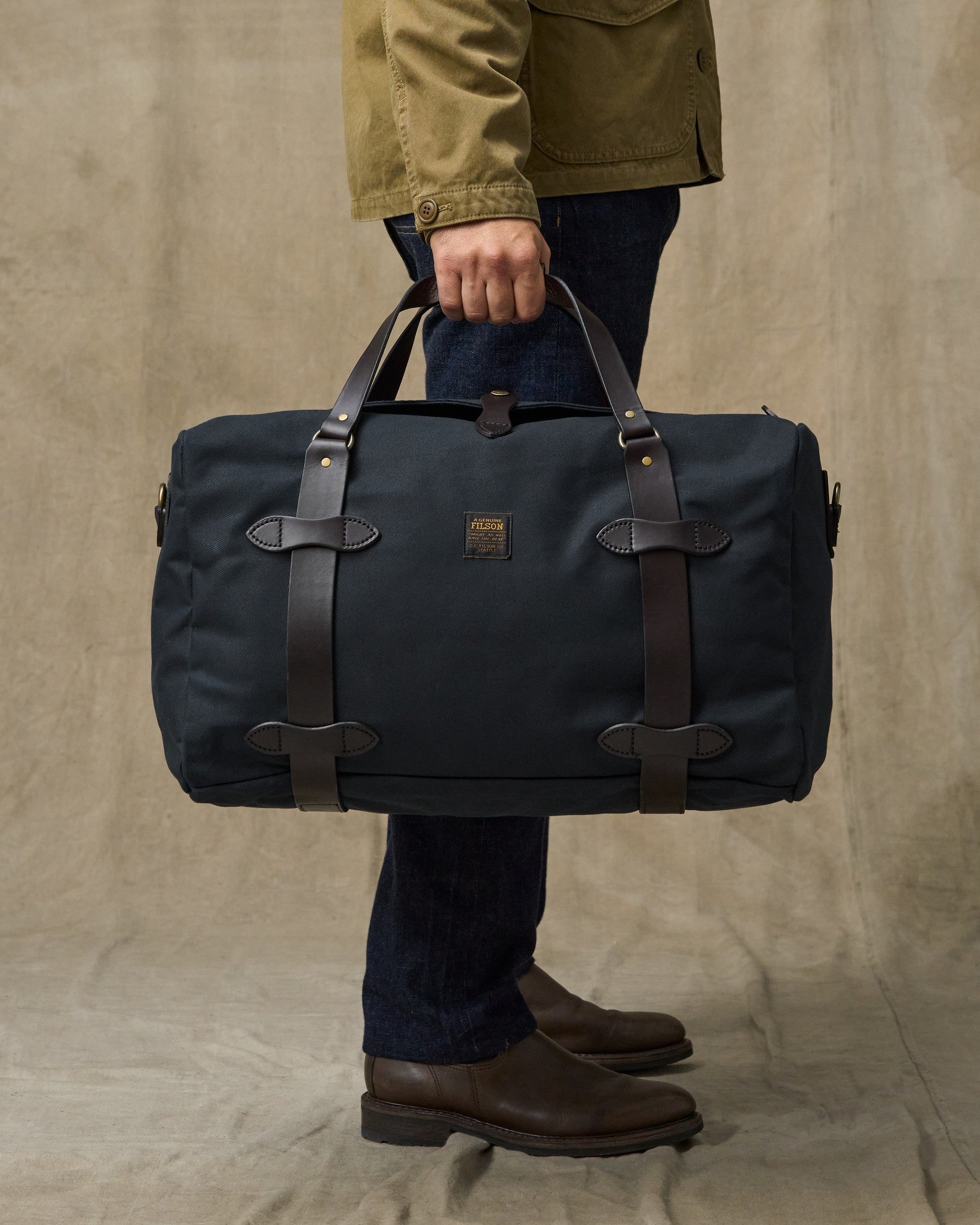 Medium Rugged Twill Duffle Bag - Navy